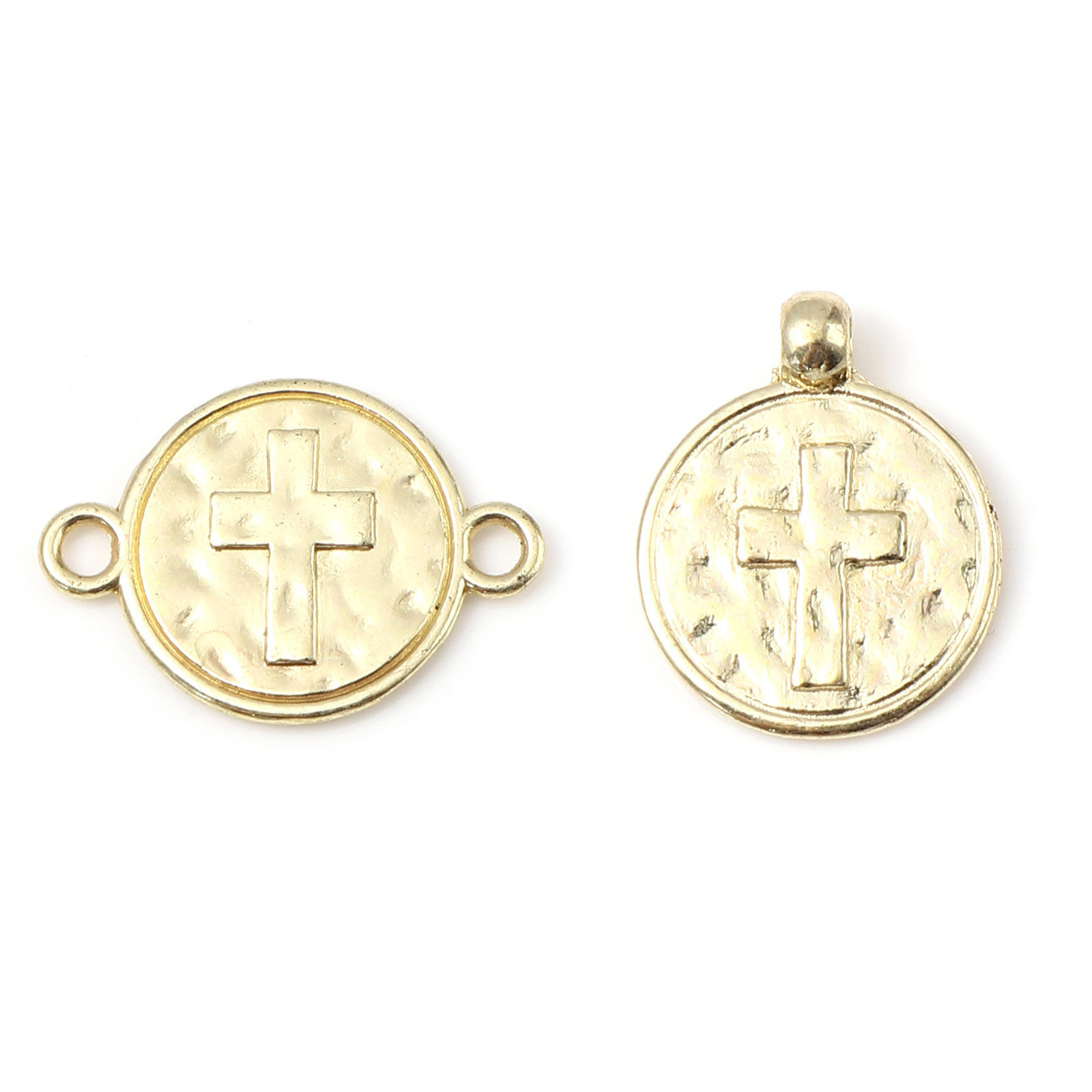 Picture of Zinc Based Alloy Pendants Round Gold Plated Money Sign 3.3cm x 2.5cm, 10 PCs