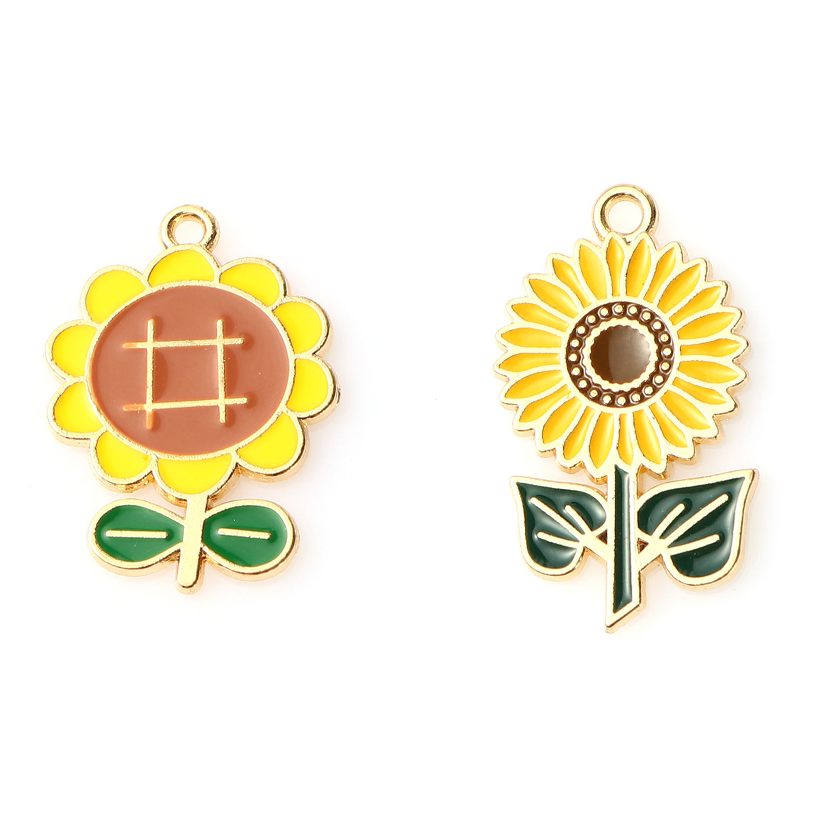 Imagen de Zamak Colgantes Girasol Multicolor Esmalte 10 Unidades