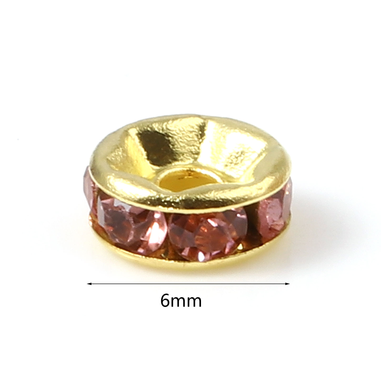 Imagen de Zamak Cuentas Ronda Chapado en Oro Verde Rhinestone Aprox 4mm Dia, Agujero: Aprox 0.8mm, 100 Unidades