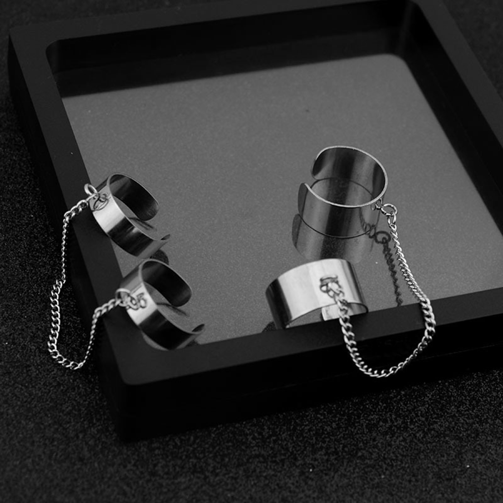 Picture of 304 Stainless Steel Open Adjustable Rings Silver Tone With Open Loop