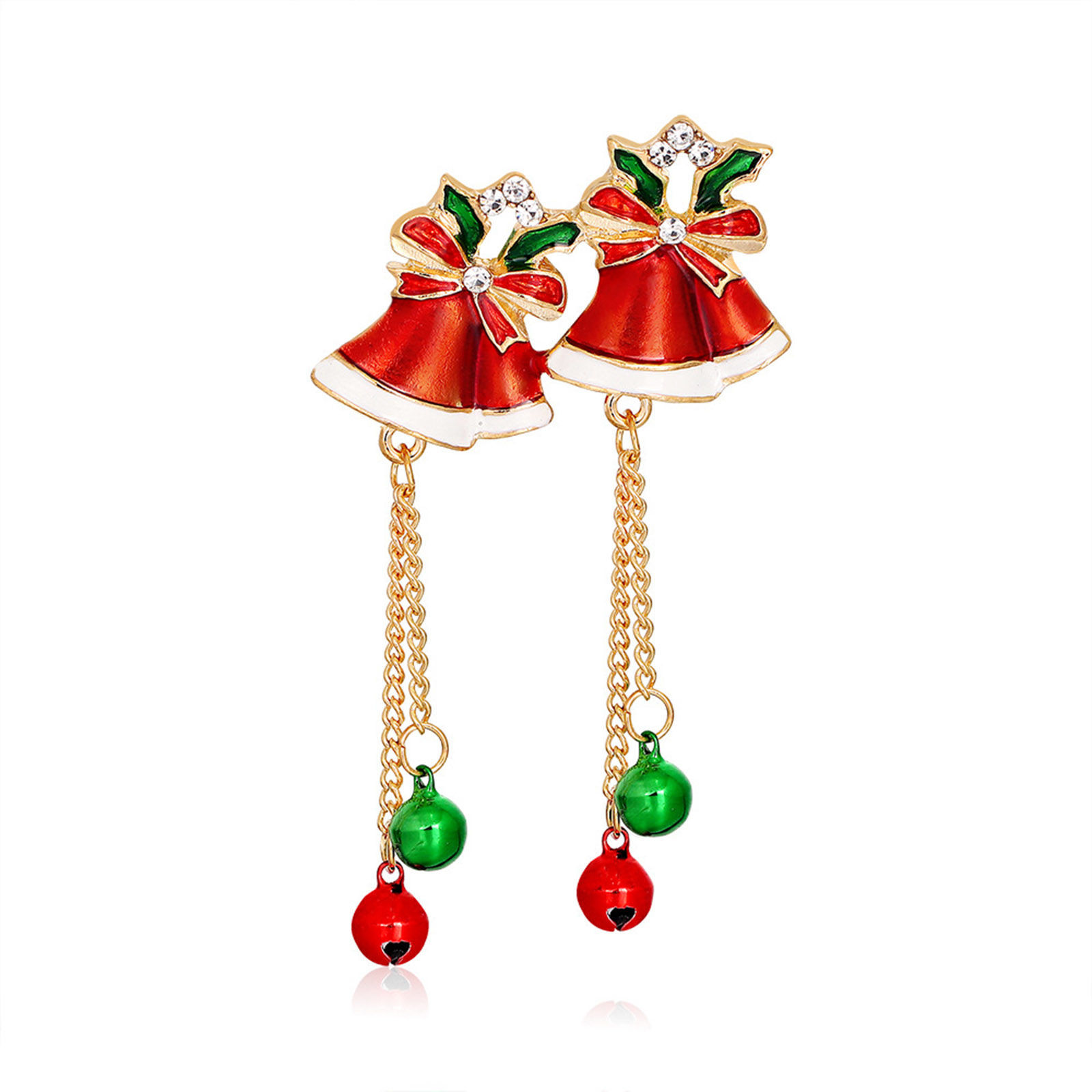 Picture of Exquisite Pin Brooches Christmas Tree Christmas Jingle Bell Multicolor Enamel