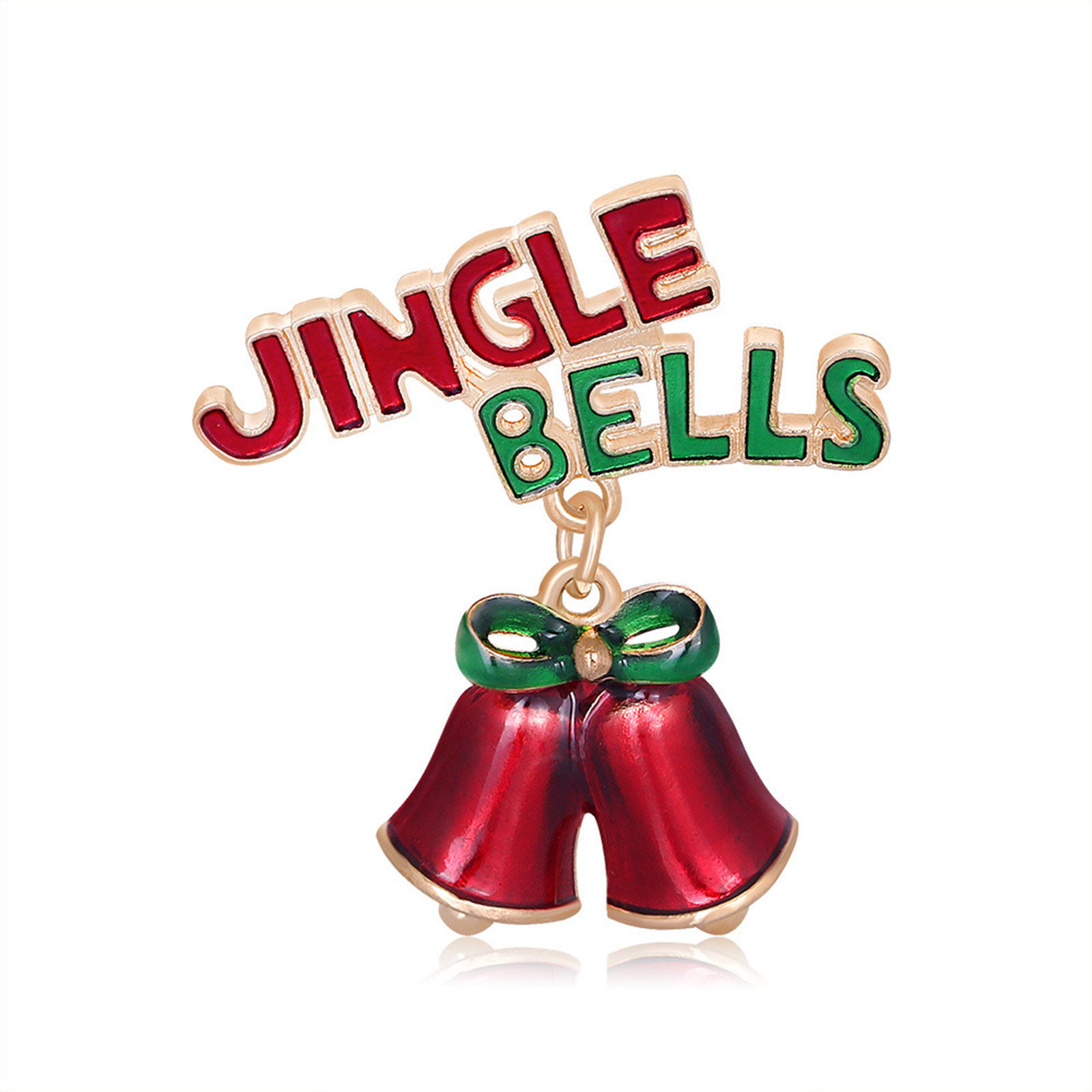 Picture of Exquisite Pin Brooches Christmas Tree Christmas Jingle Bell Multicolor Enamel
