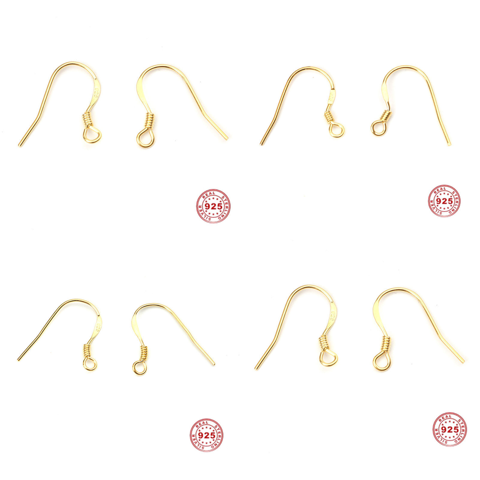 Picture of Sterling Silver Earrings Findings Silver W/ Loop 17mm x 15mm, Post/ Wire Size: (22 gauge), 1 Gram (Approx 6-8 PCs)