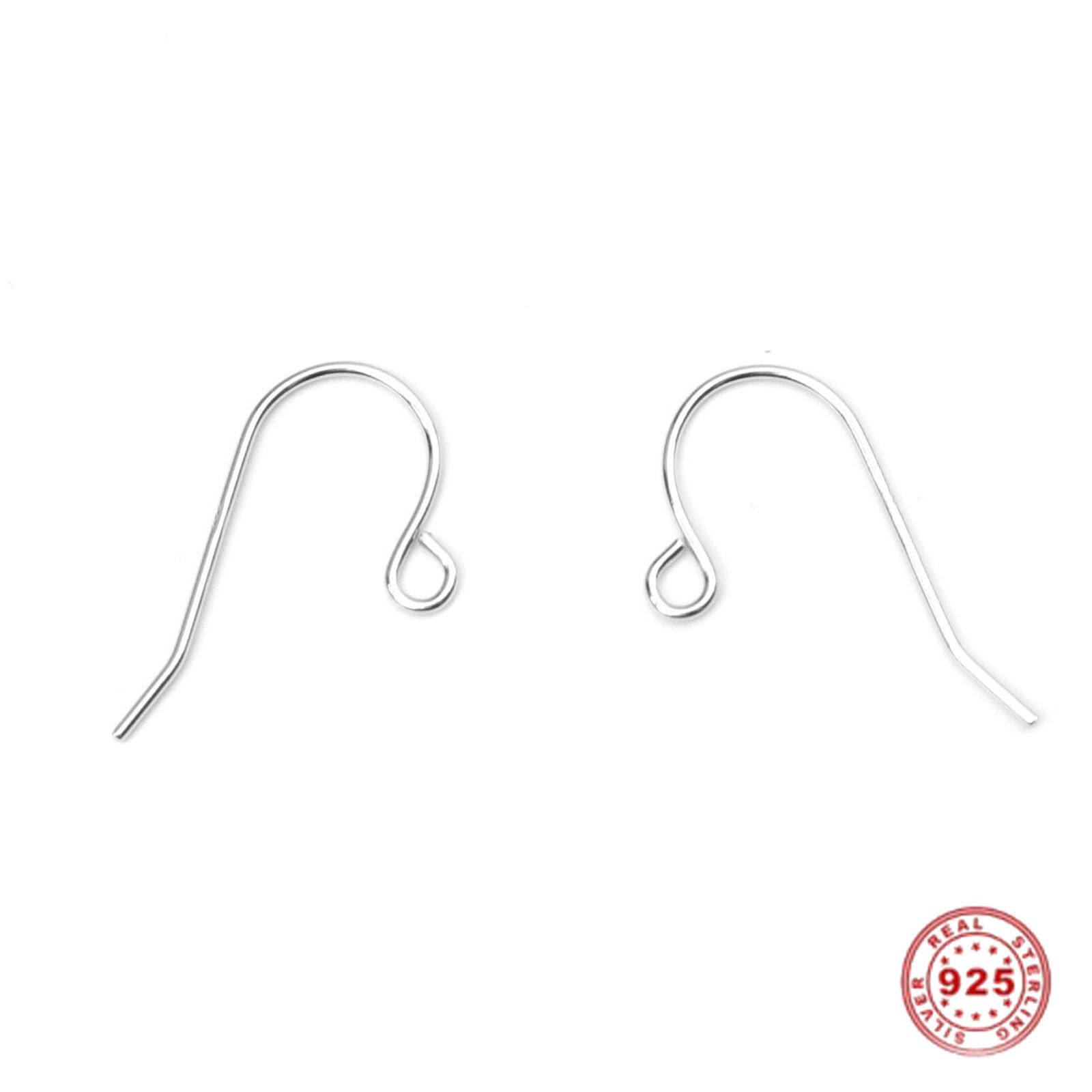 Picture of Sterling Silver Earrings Findings Silver W/ Loop 20mm x 13mm, Post/ Wire Size: (21 gauge), 1 Gram (Approx 6-8 PCs)