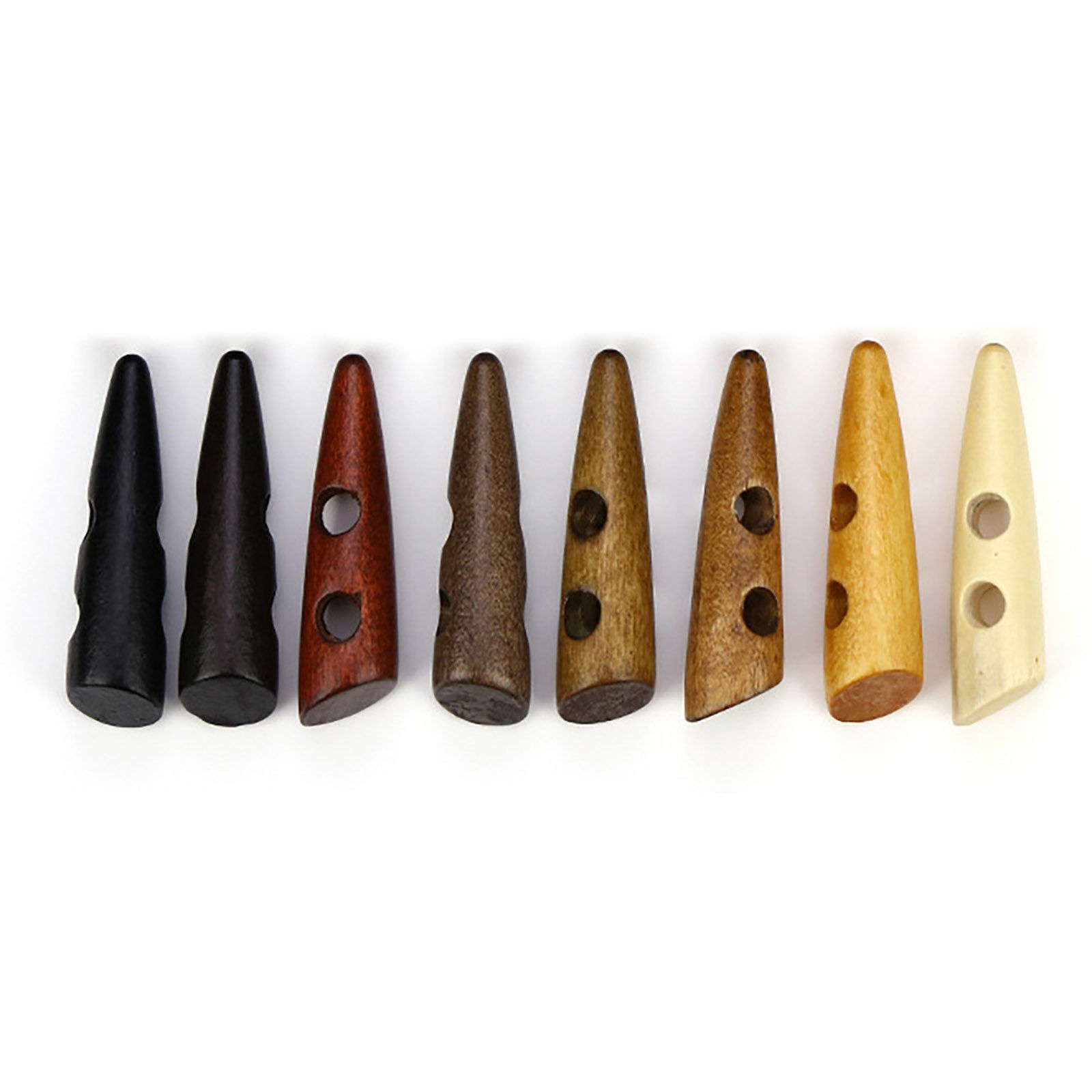 Picture of Natural Wood Horn Buttons Scrapbooking 2 Holes Multicolor