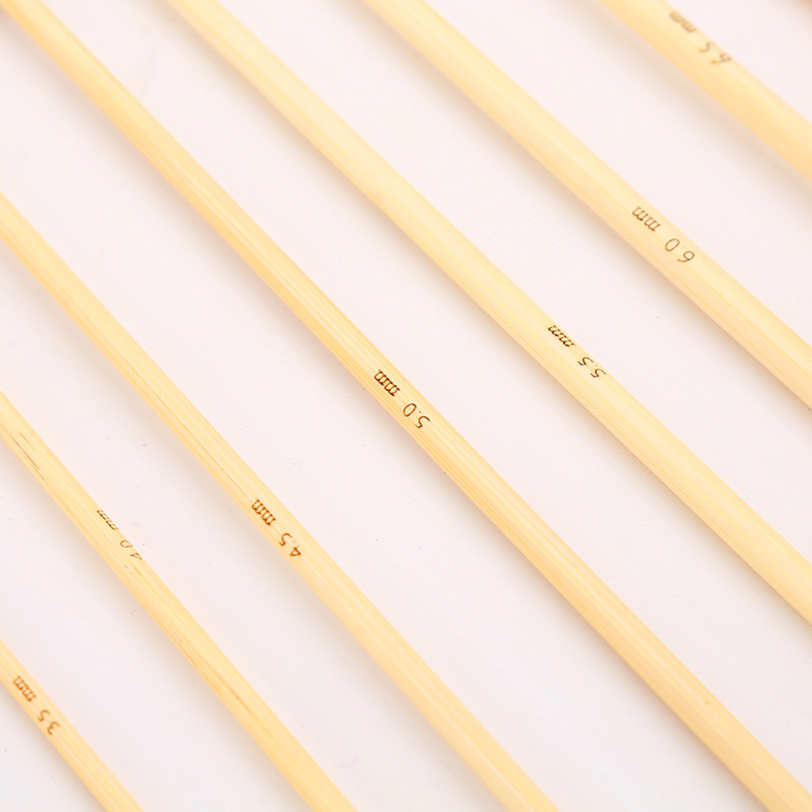 Picture of Bamboo Single Pointed Knitting Needles Natural 23cm(9") long