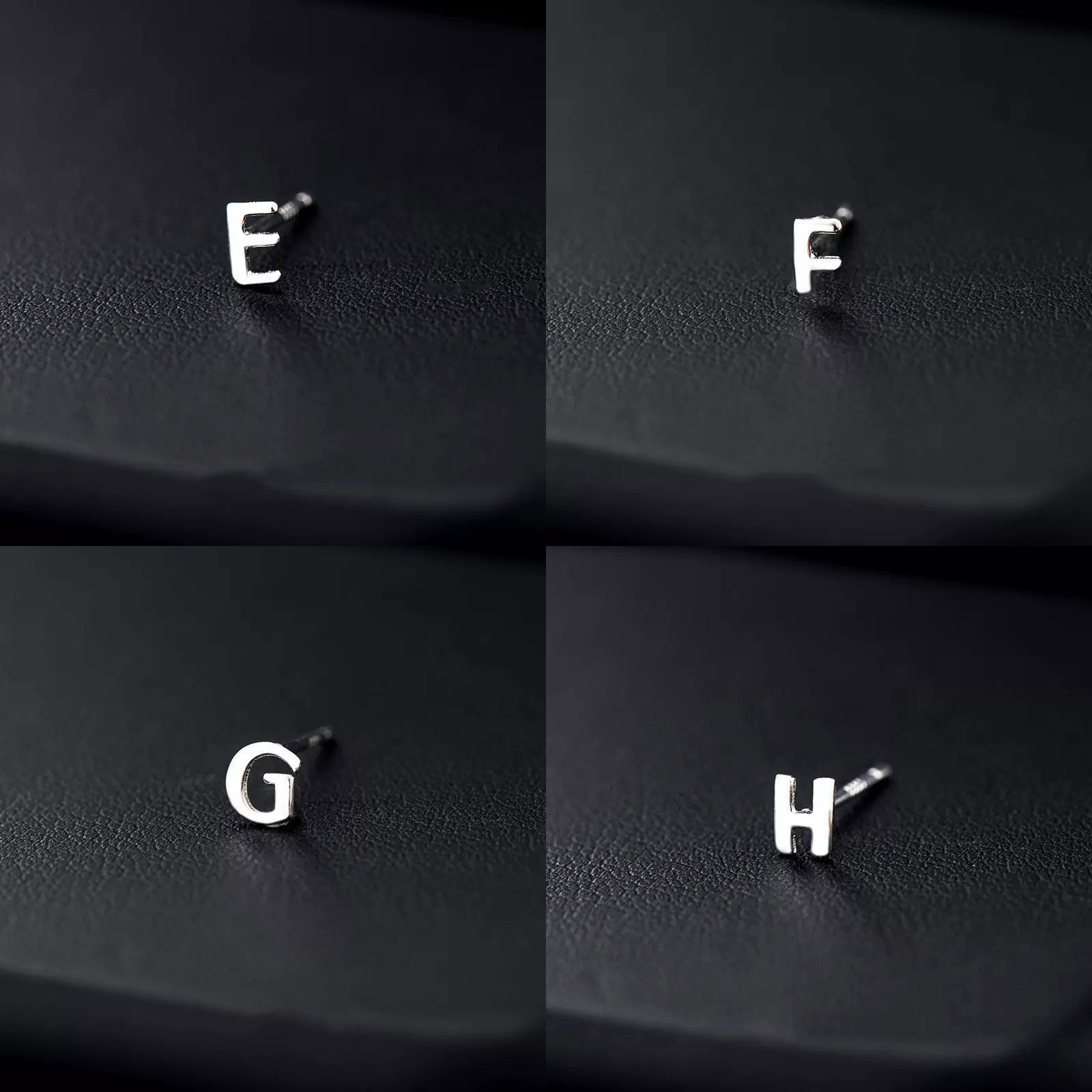 Picture of Copper Stylish Ear Post Stud Earrings Platinum Plated Capital Alphabet/ Letter Message " A-Z "