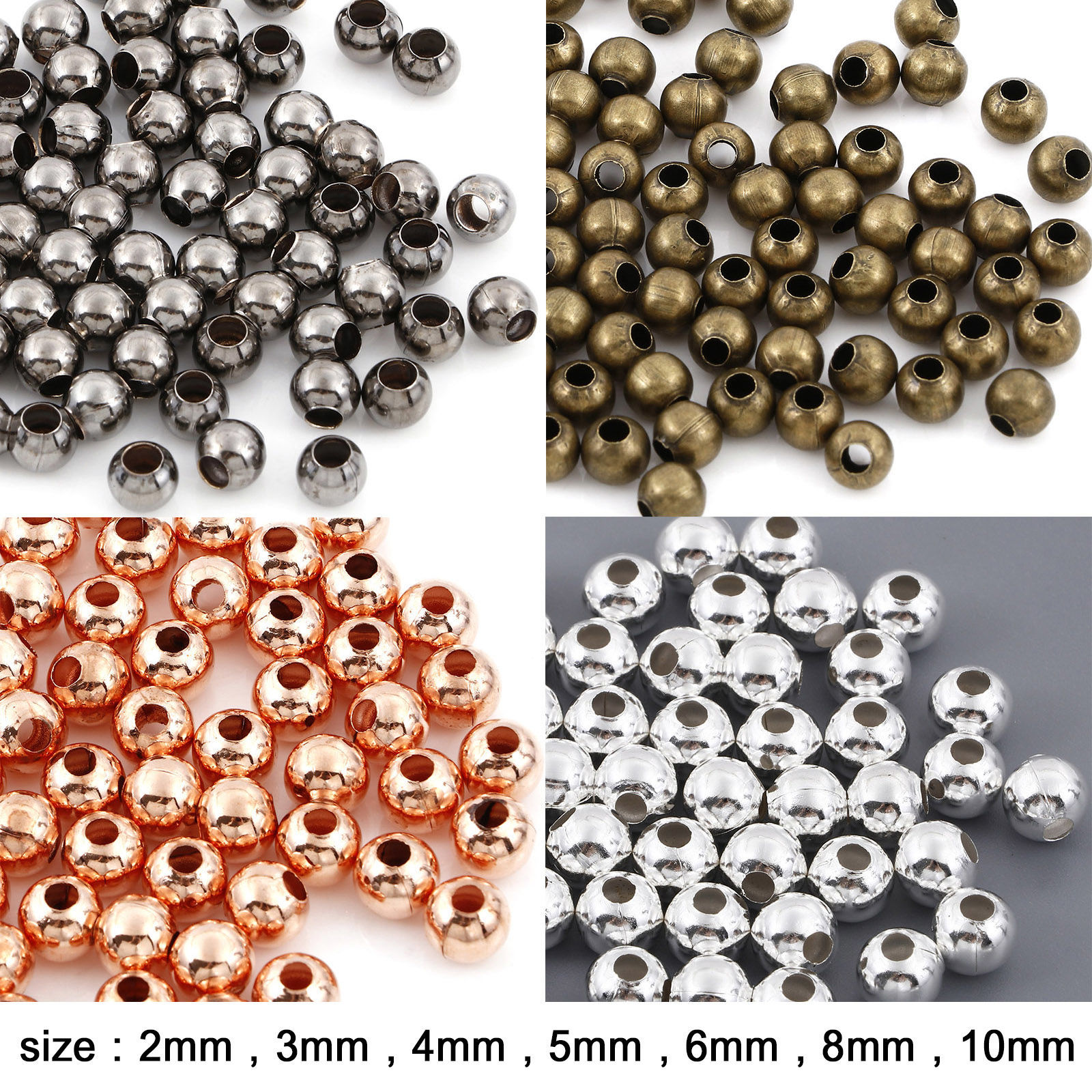Picture of Iron Based Alloy Spacer Beads For DIY Jewelry Making Multicolor Round