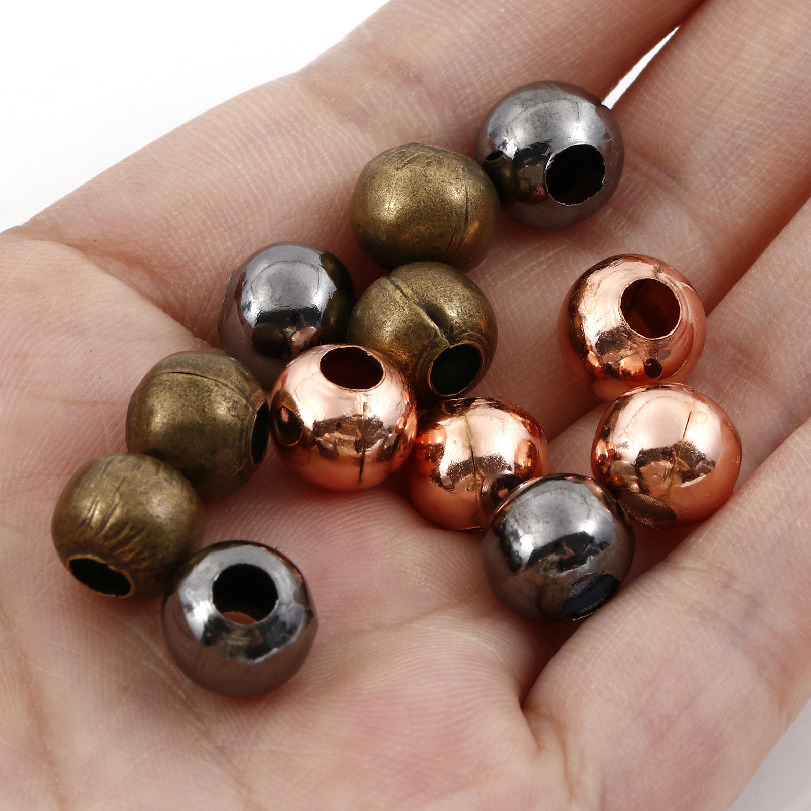 Picture of Iron Based Alloy Spacer Beads For DIY Jewelry Making Multicolor Round