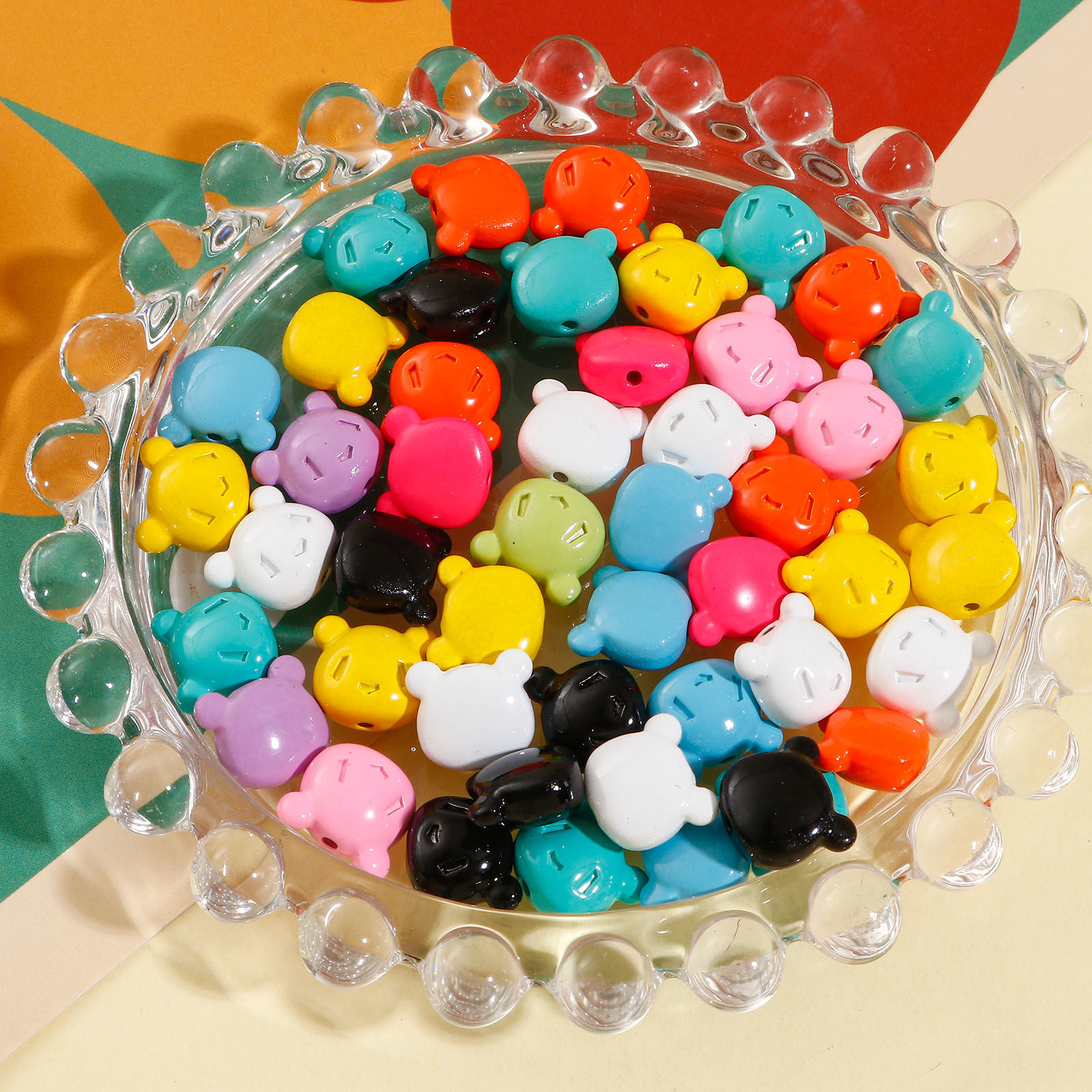 Picture of Zinc Based Alloy Spacer Beads For DIY Jewelry Making Multicolor Enamel