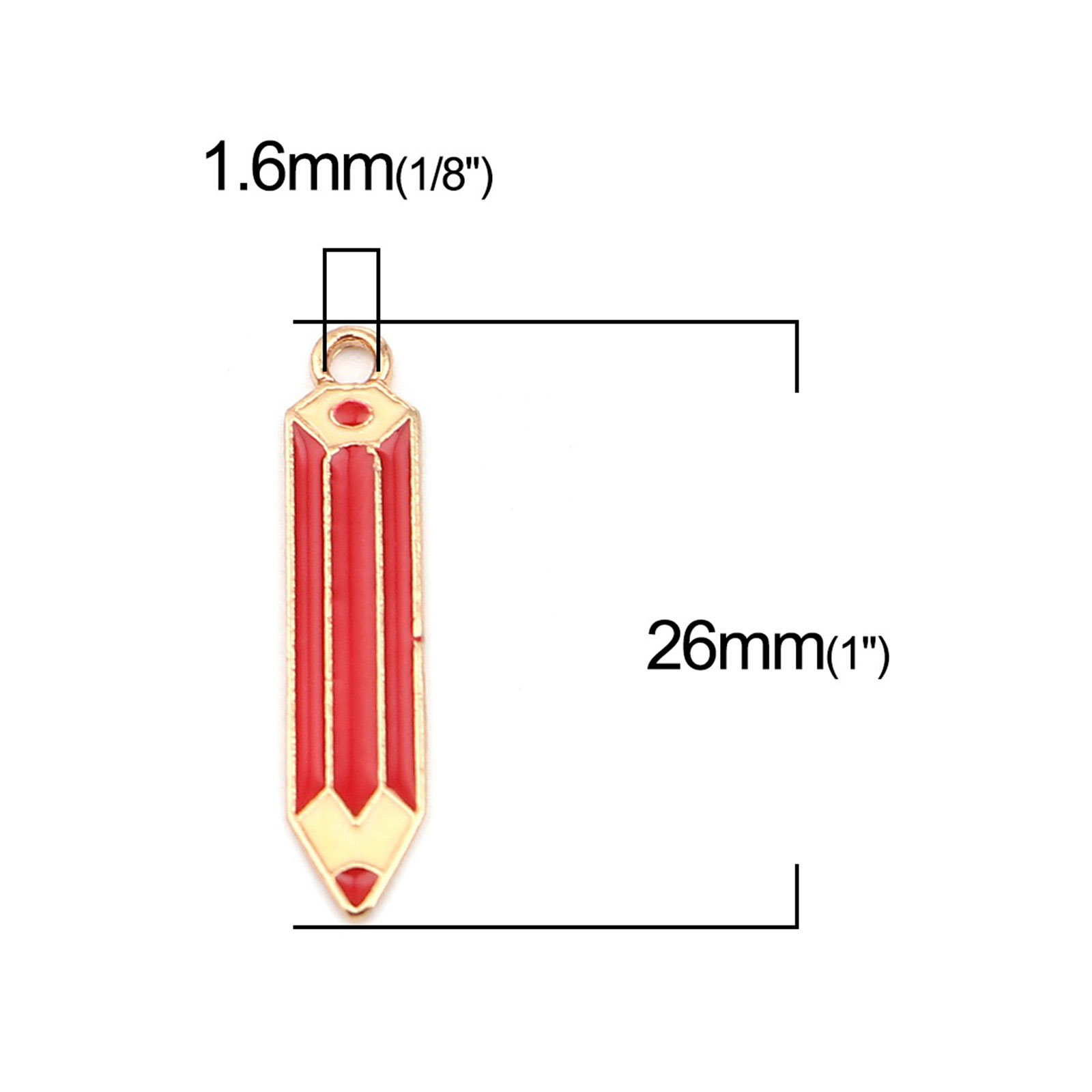 Picture of Zinc Based Alloy College Jewelry Charms Multicolor Pencil Enamel