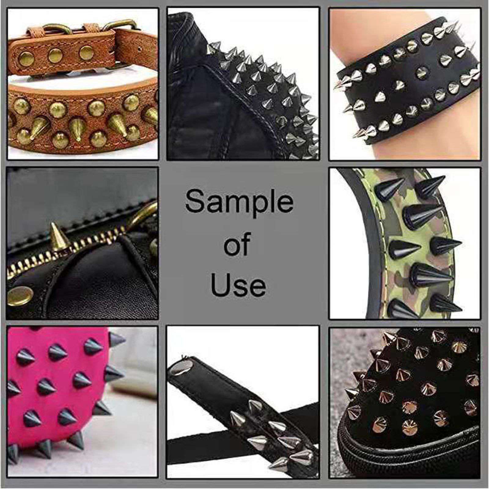 Picture of Zinc Based Alloy & Iron Based Alloy Punk Rivets Spike Studs Cone Screw Back Silver Tone