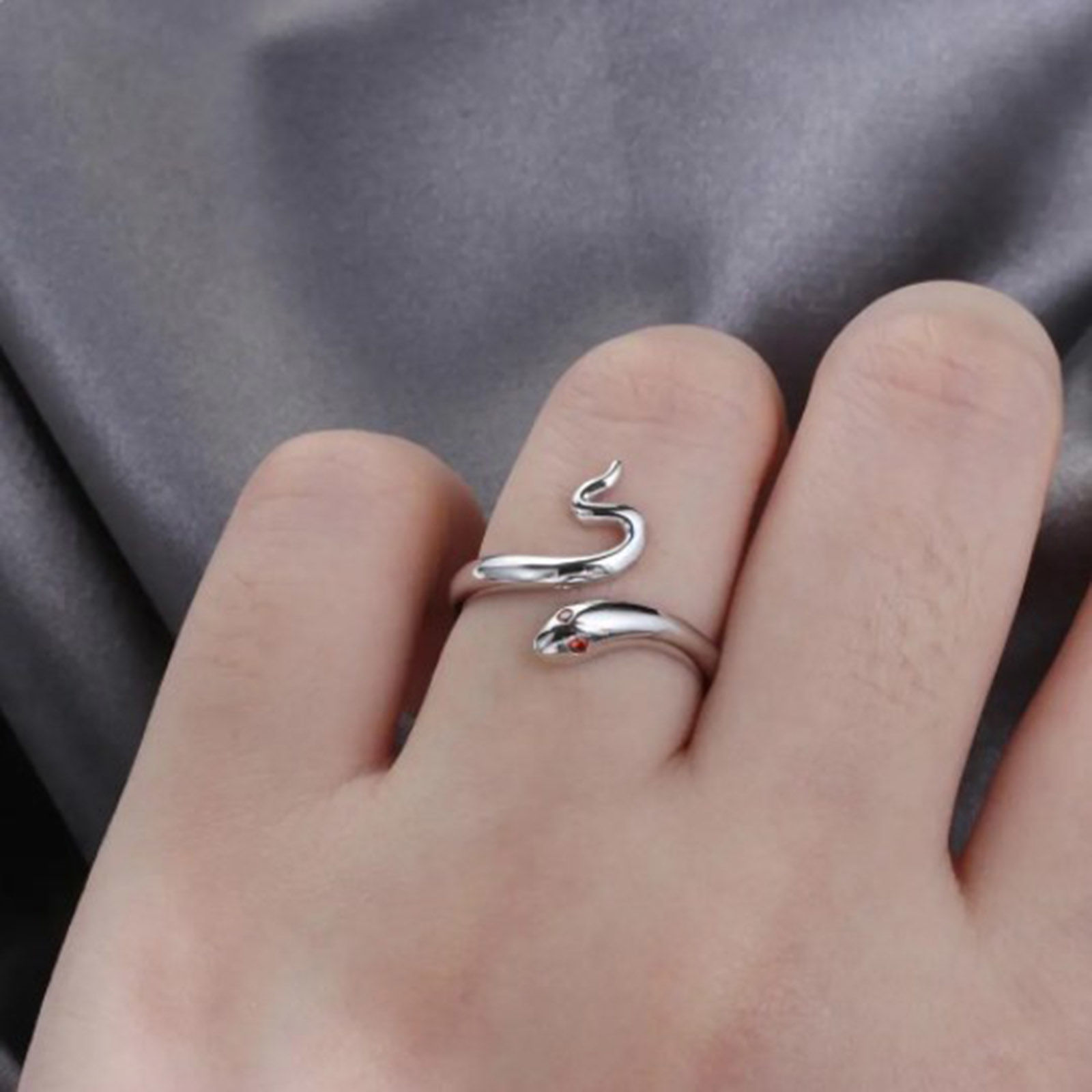 Bild von 1 Stück Messing Einfach Offen Verstellbarer Fingerring zum Stricken und Häkeln Katze Platin Plattiert