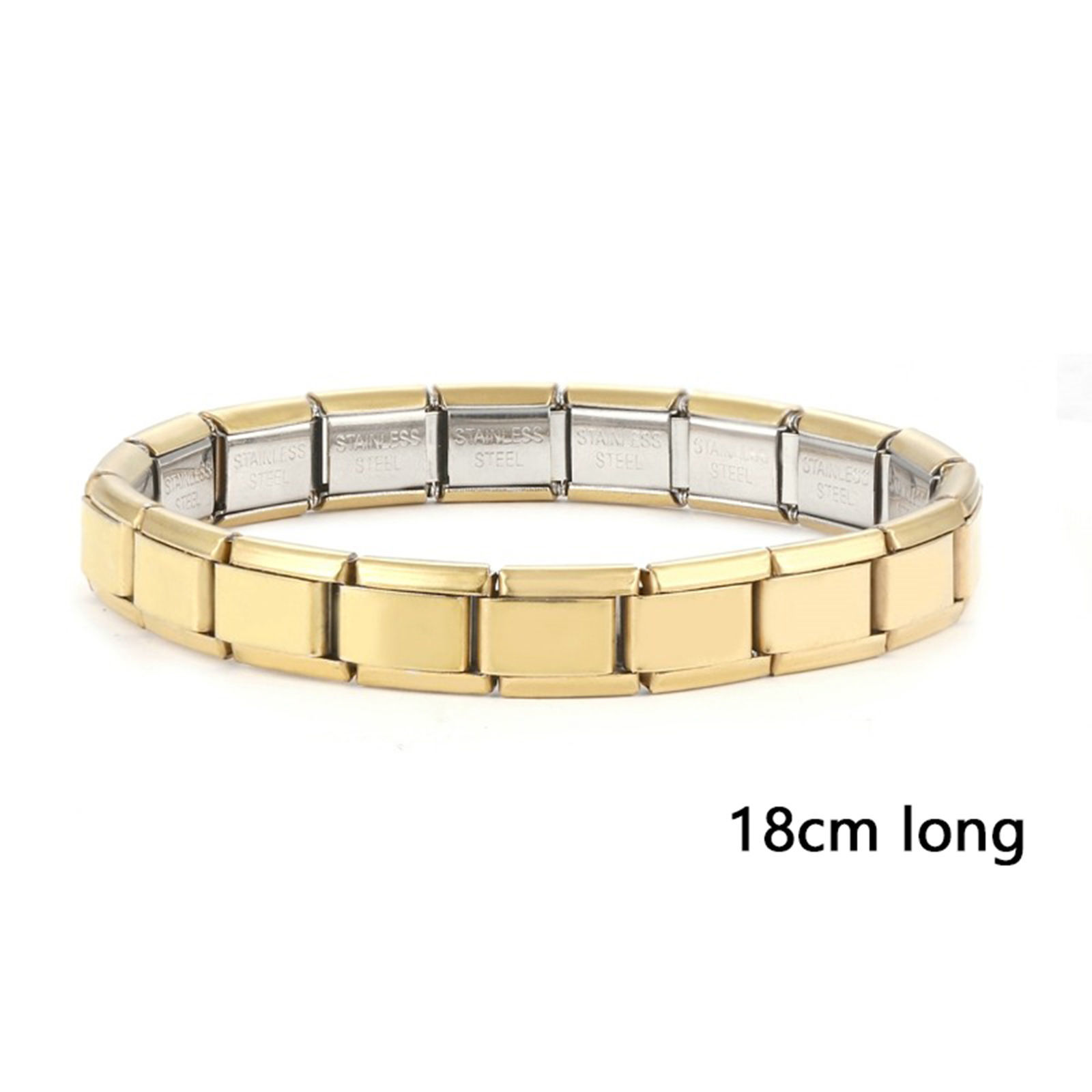 Picture of 304 Stainless Steel Italian Charm Links Modular Bracelets Multicolor Detachable 18cm(7.1") long