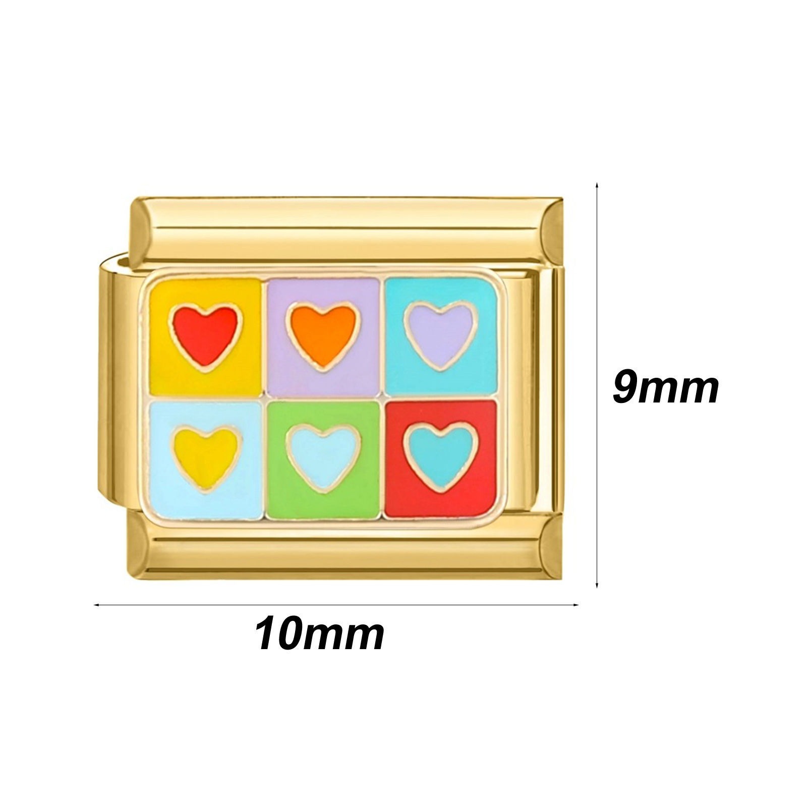 Bild von 304 Edelstahl Charm-Armband mit italienischen Gliedern zur Herstellung von DIY-Schmuck Vergoldet Rechteck 10mm x 9mm