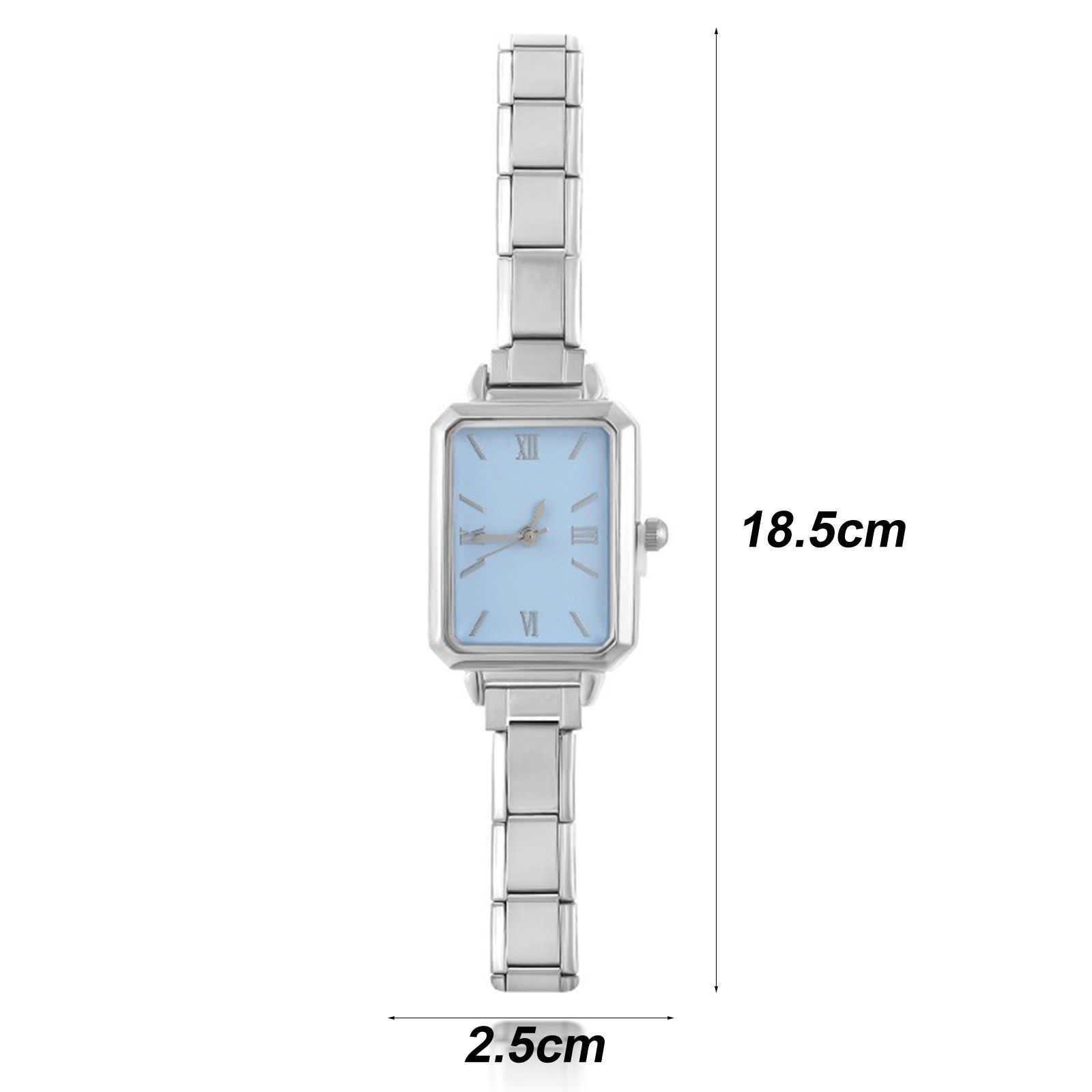 Imagen de 1 Unidad 304 Acero Inoxidable Reloj de Pulsera Modular de Enlace de Encanto Italiano, Elegante & Casual Octágono Unisexo Regalo 18.5cm longitud