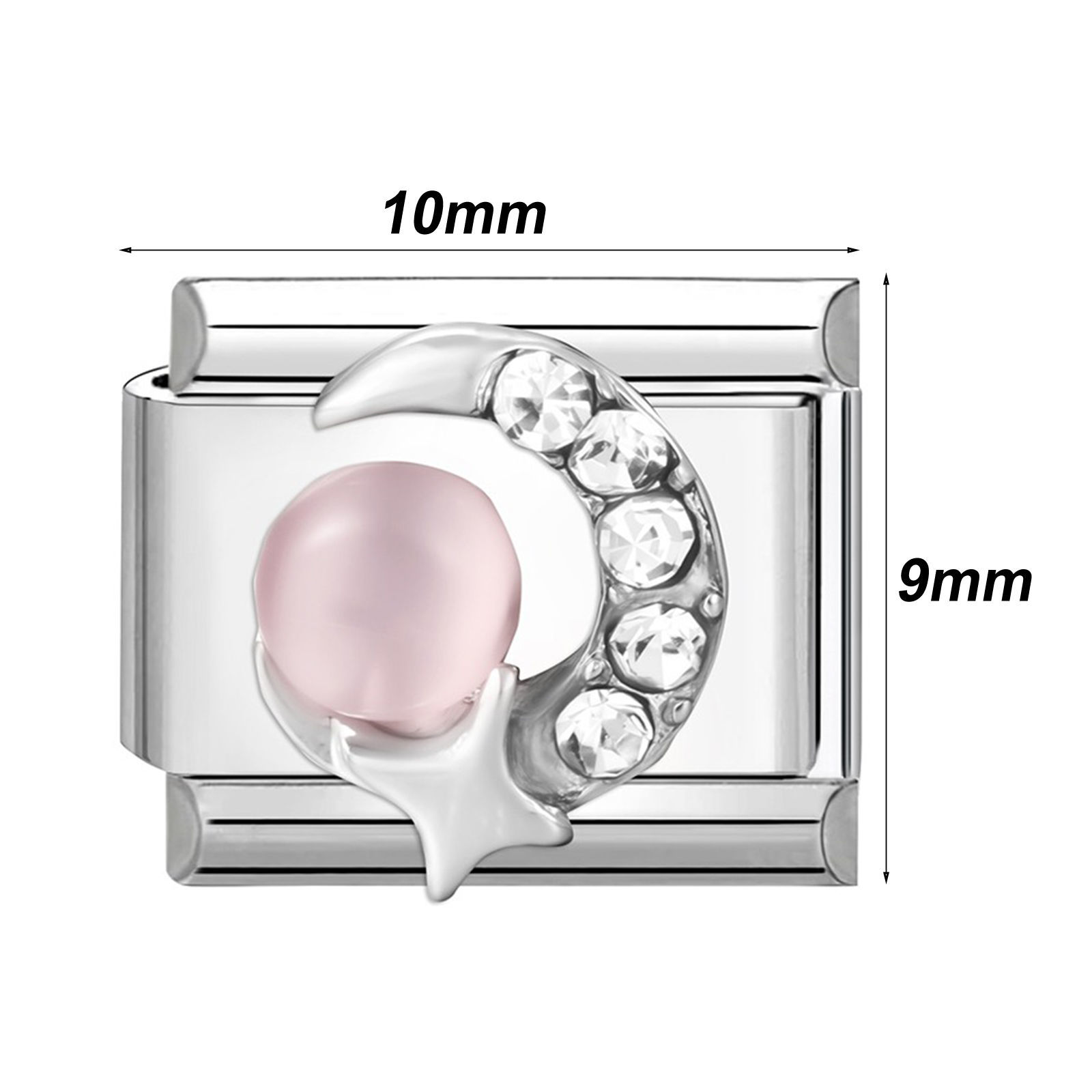 Изображение 1 ШТ 304 Нержавеющая Сталь Стильный Очаровательный итальянский браслет со звеньями Изготовление ювелирных изделий своими руками Серебряный Тон Прямоугольник Сердце 10мм x 9мм