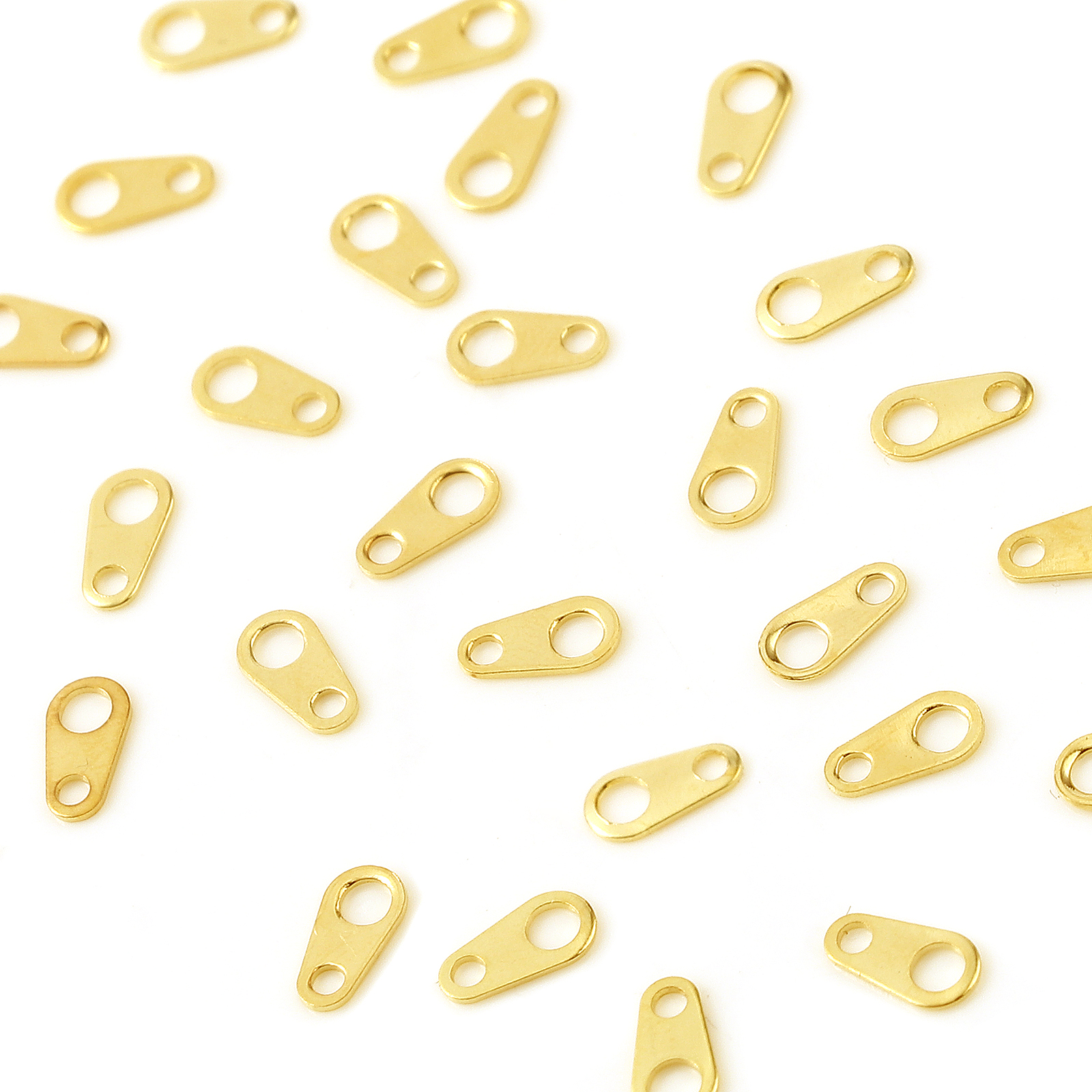 Imagen de Latón Caída de la Cola Lleno de oro Cremallera 6mm x 3mm, 5 Unidades