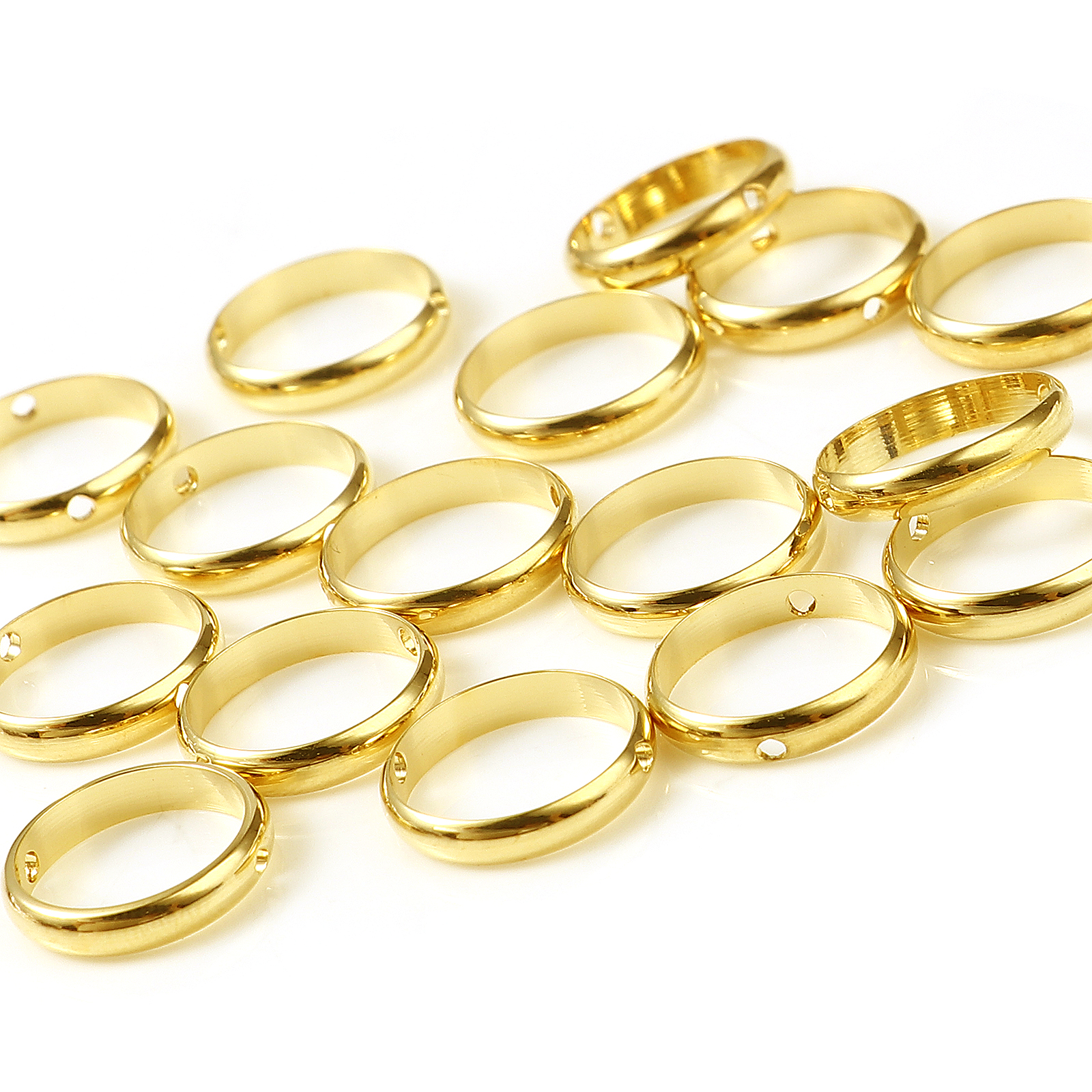 Picture of Brass Beads Frames Gold Filled Round (Fit Beads Size: 10mm Dia.) 12mm Dia, 5 PCs