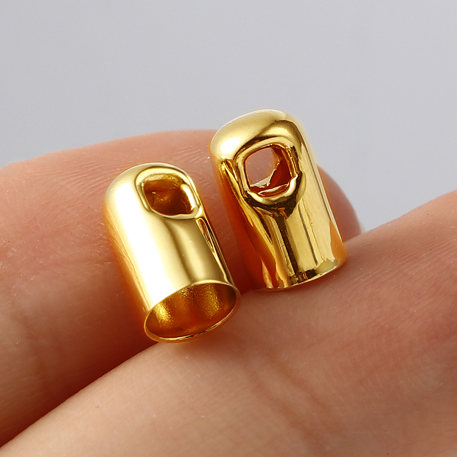 Picture of Brass End Caps Gold Filled Cylinder (Fits 4.6mm Cord) 9mm x 5mm, 5 PCs