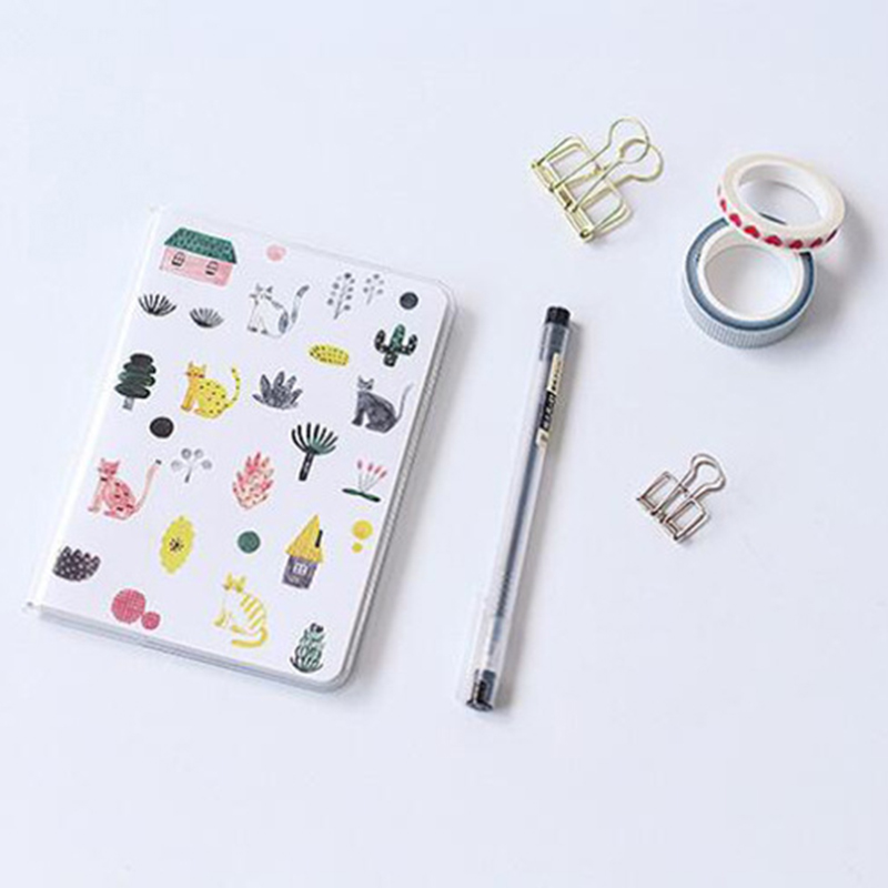 Imagen de (40 Hojas) Papel & PVC Cuaderno Multicolor Rectángulo Gato 15cm x 11cm, 1 Unidad