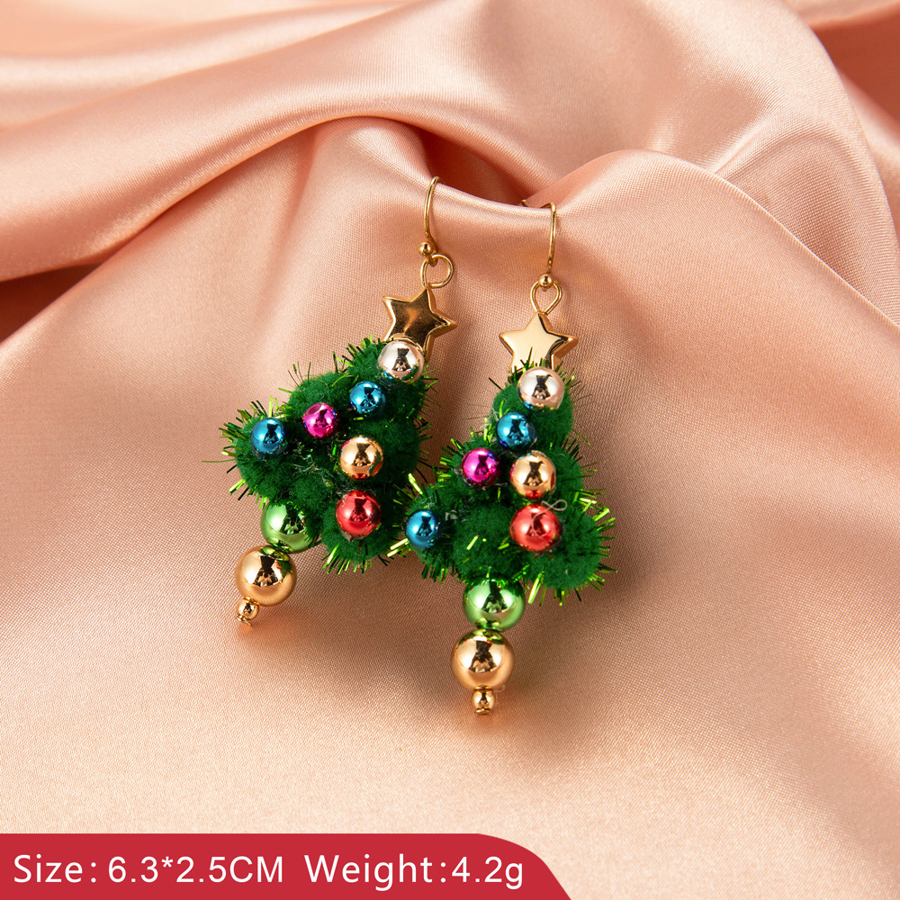 Image de Boucles d'Oreilles Doré Multicolore Pin de Noël 1 Paire