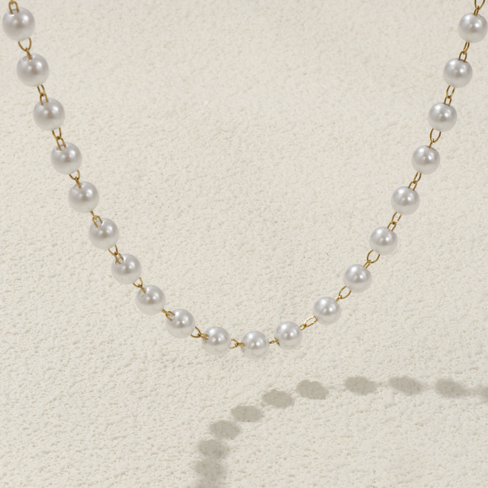 Imagen de 1 Piece 18K Real Gold Plated Ball Chain Beaded Necklace, 304 Stainless Steel 45cm(17.7"), Chain Size: 6mm, Unisex, Stylish Eco-friendly PVD Vacuum Plating