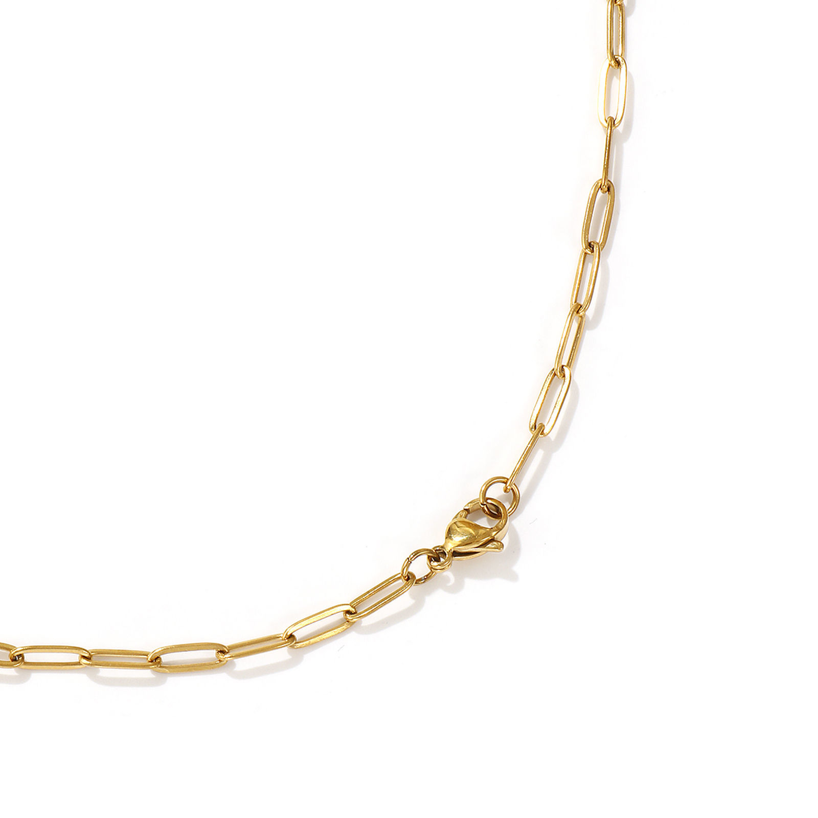 Imagen de Chapado en Oro de 18K Catena di Fermagli Collar con Colgante, 304 Acero Inoxidable & Vidrio Murano 60cm, Para Mujeres, 3D, Exquisito Regalo, Recubrimiento al Vacío PVD Ecológico, 1 Unidad