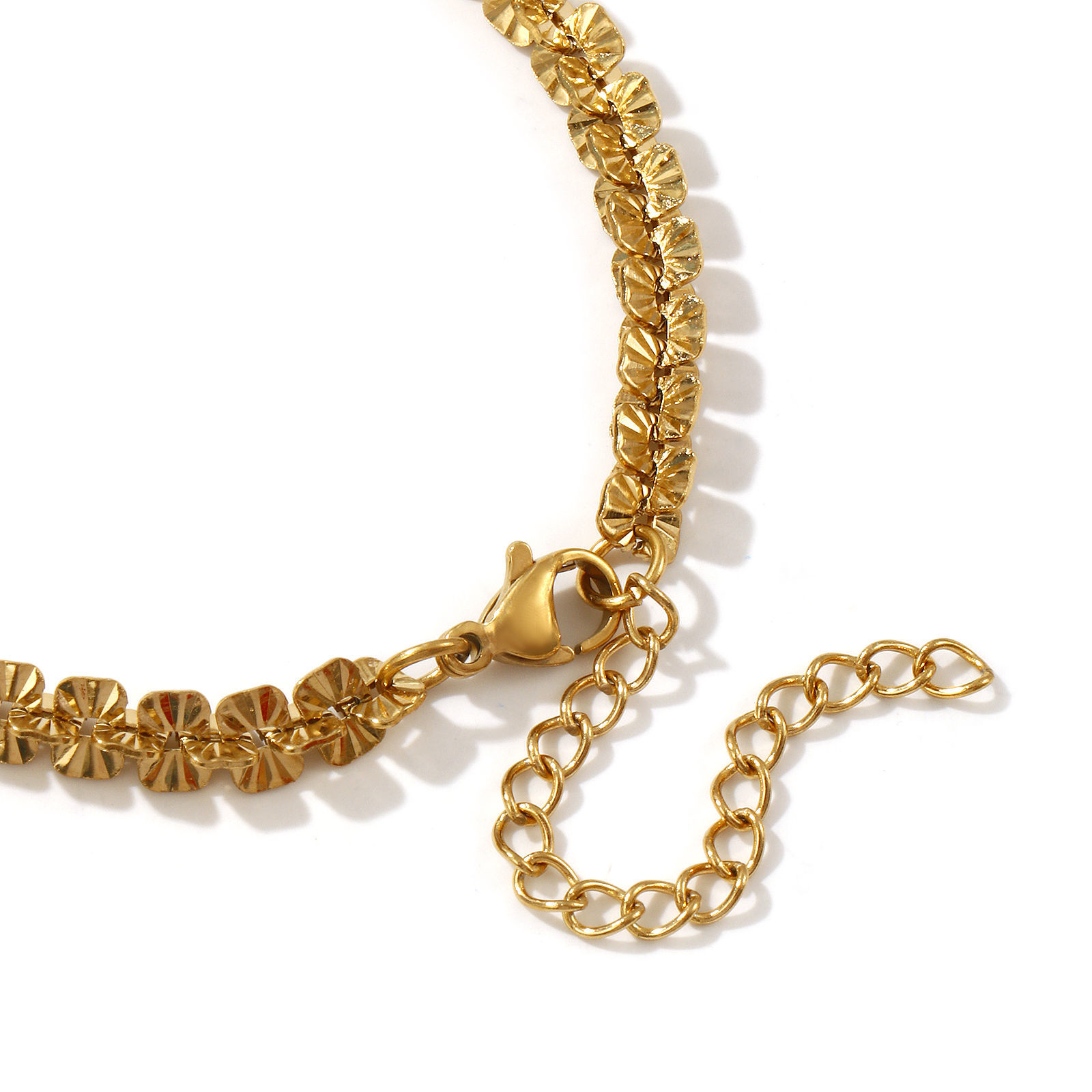 Picture of 1 Piece Eco-friendly PVD Vacuum Plating Minimalist Exquisite 18K Real Gold Plated 304 Stainless Steel Textured Chain Bracelets Unisex Gift 17cm(6.7") long