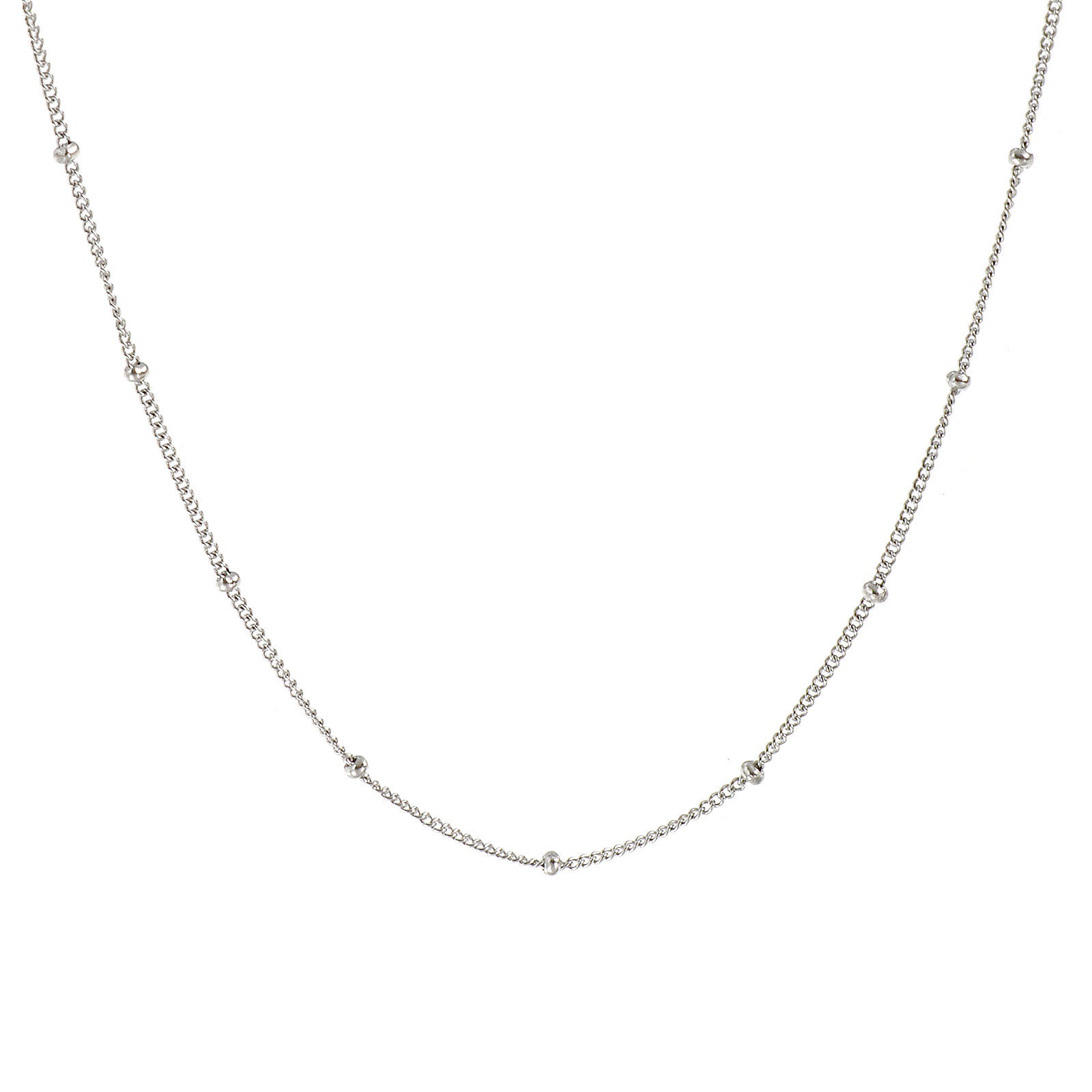 Изображение 2 ШТ Серебряный Тон Снаряженные Цепи Ожерелья, 304 Нержавеющая Сталь 45см + 5см, Размер цепи: 1мм, Для женщин, Минималистский Изысканный подарок, Экологичный