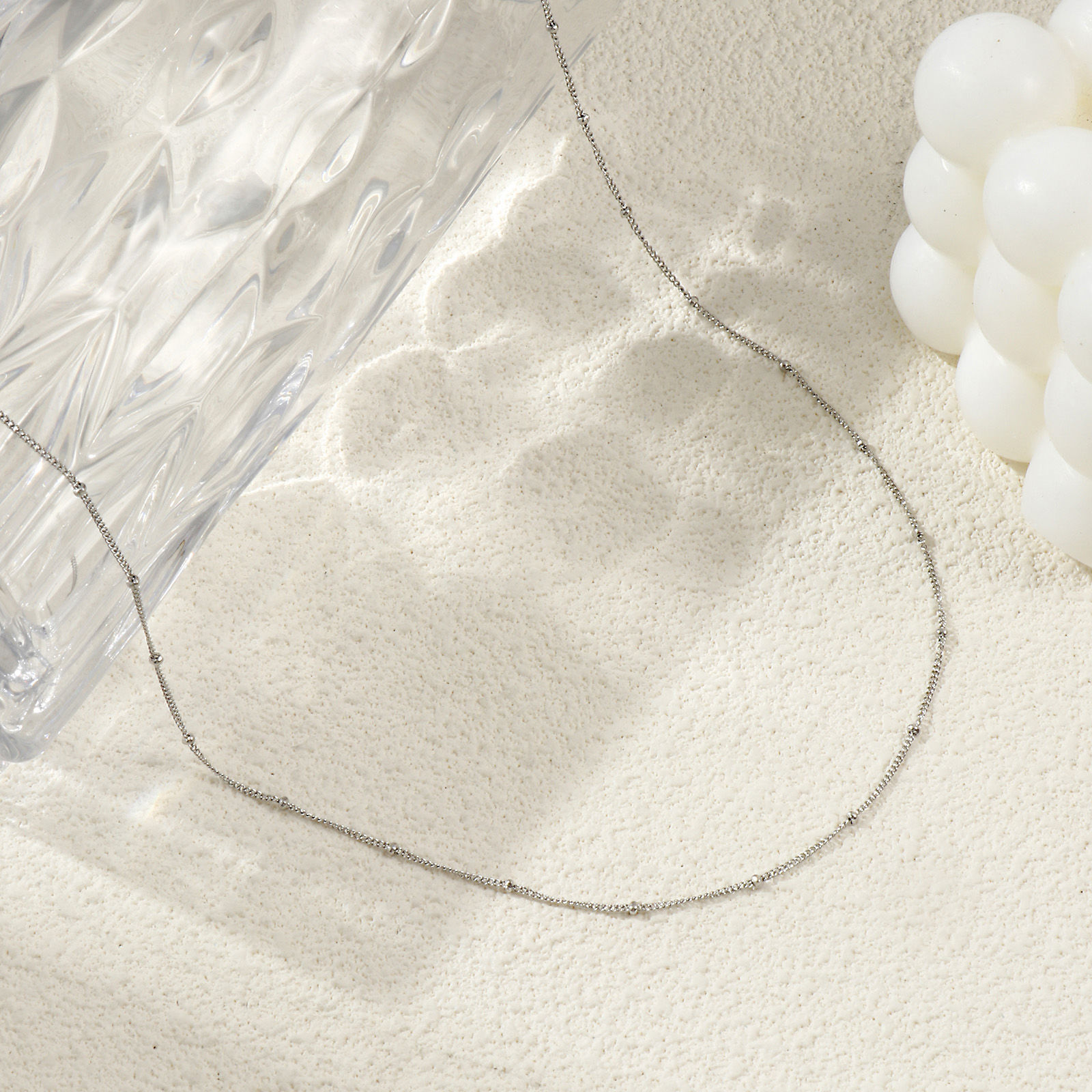 Изображение 2 ШТ Серебряный Тон Снаряженные Цепи Ожерелья, 304 Нержавеющая Сталь 45см + 5см, Размер цепи: 1мм, Для женщин, Минималистский Изысканный подарок, Экологичный