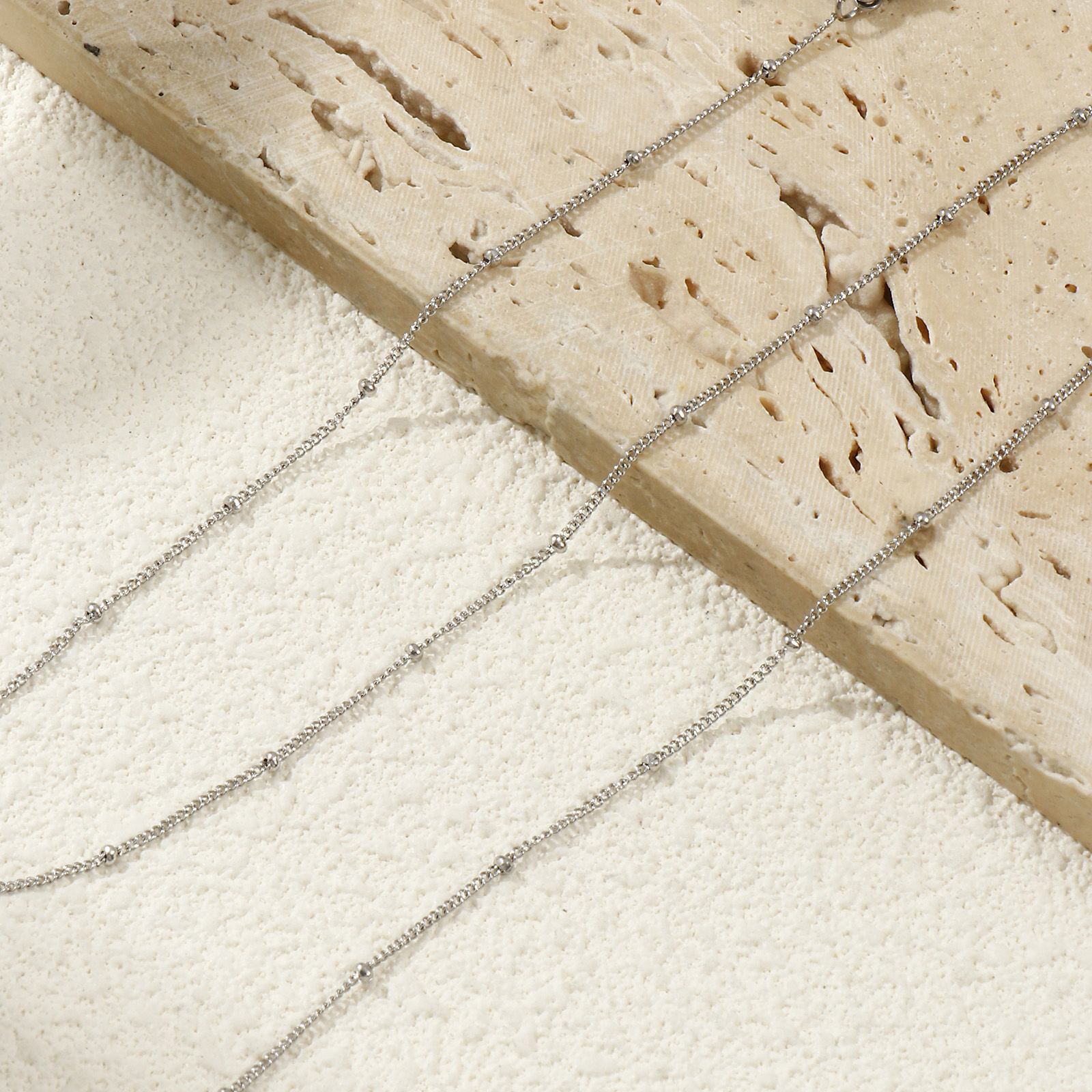 Изображение 2 ШТ Серебряный Тон Снаряженные Цепи Ожерелья, 304 Нержавеющая Сталь 45см + 5см, Размер цепи: 1мм, Для женщин, Минималистский Изысканный подарок, Экологичный