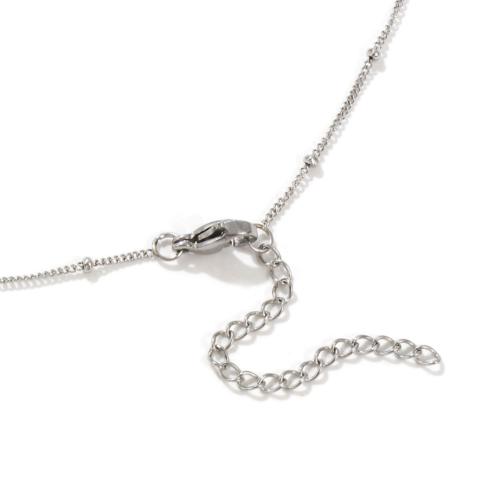 Изображение 2 ШТ Серебряный Тон Снаряженные Цепи Ожерелья, 304 Нержавеющая Сталь 45см + 5см, Размер цепи: 1мм, Для женщин, Минималистский Изысканный подарок, Экологичный