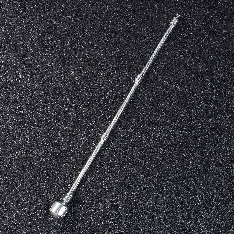 Imagen de Latón Estilo Europeo Encanto Pulseras Clip Tapón Argentado 14cm longitud, 2 Unidades