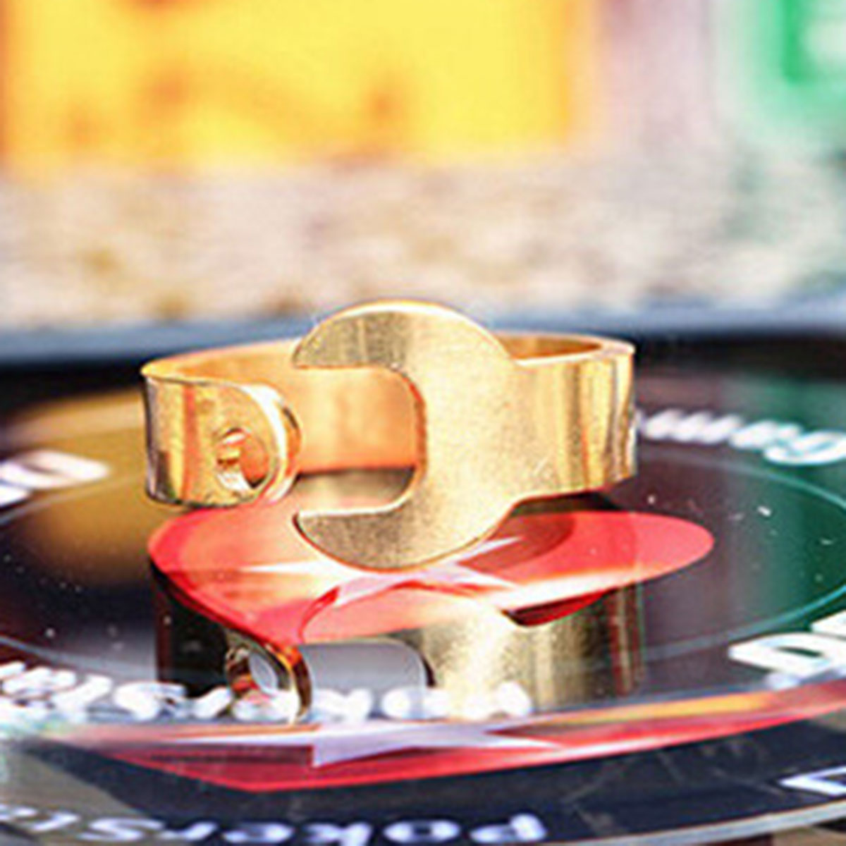 Imagen de Titanio Acero Ajustable Anillos Chapado en Oro Llave inglesa 18.3mm (US Size 8.25), 1 Unidad