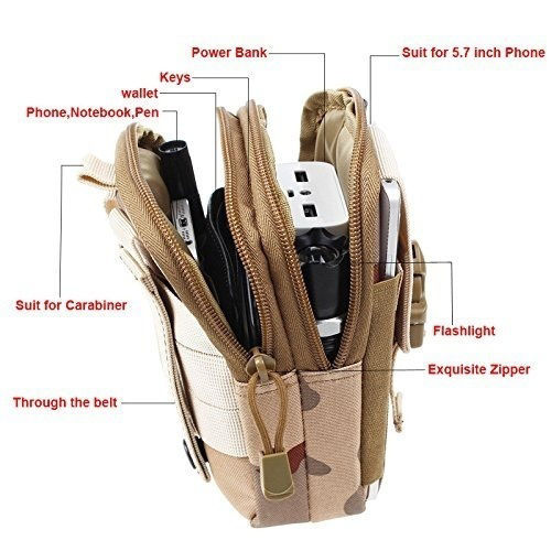 Picture of Gray - Oxford Fabric Camouflage Rectangle Oxford Belt Bag 17.5cm x11.5cm(6 7/8" x4 4/8"), 1 Piece