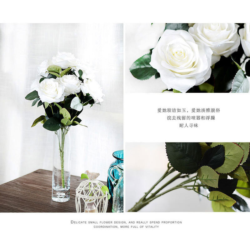 Picture of Faux Silk Artificial Flower Rose Flower White 45cm, 1 Piece