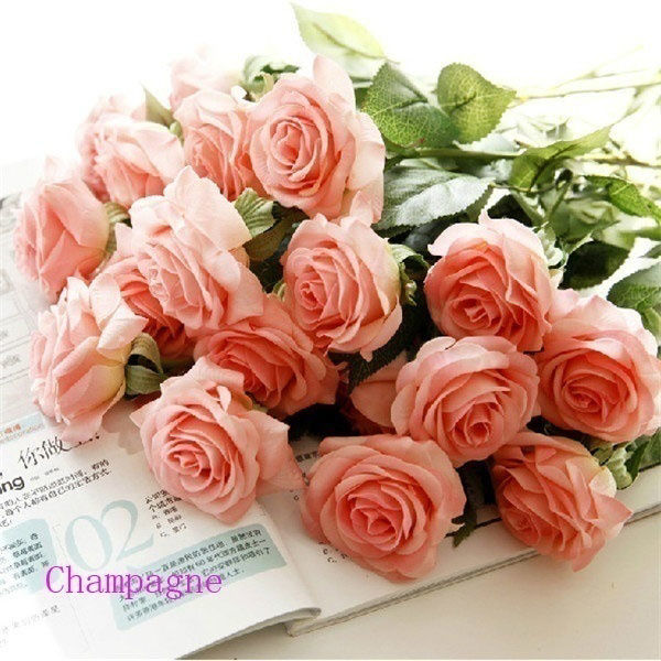 Picture of Faux Silk Artificial Flower Rose Flower White 45cm, 1 Piece