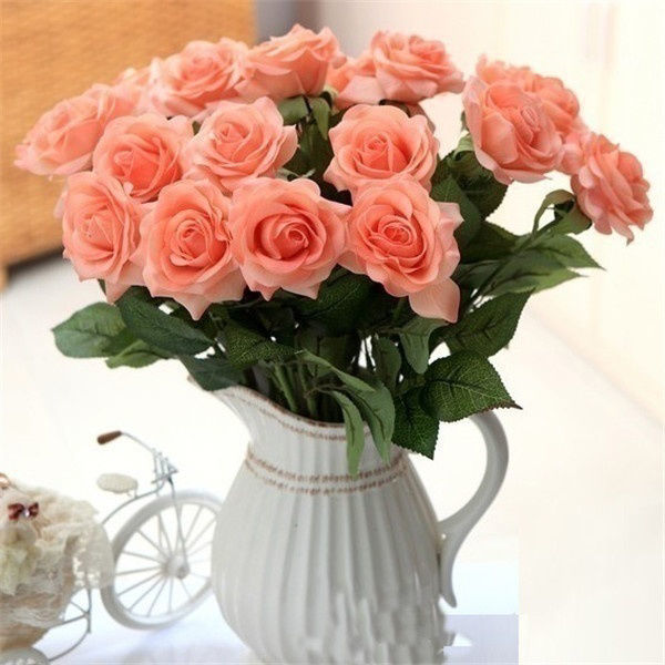 Picture of Faux Silk Artificial Flower Rose Flower White 45cm, 1 Piece