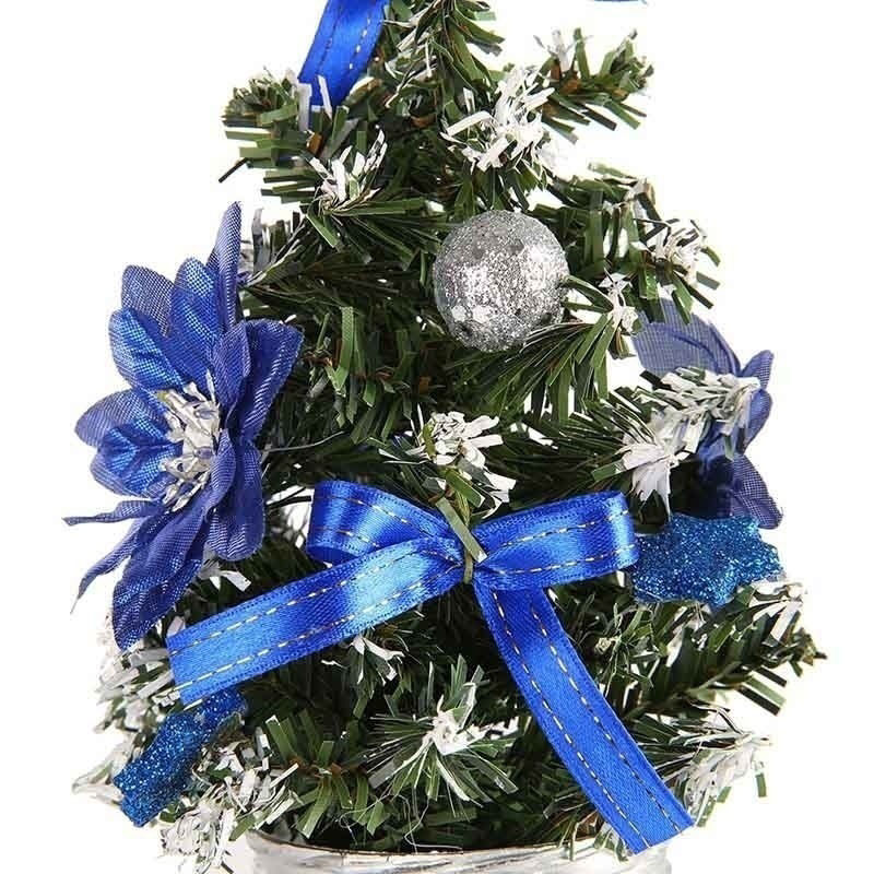 Imagen de Cloruro Polivinílico Adornos Azul Árbol de Navidad Nudo Mariposa 20cm, 1 Unidad