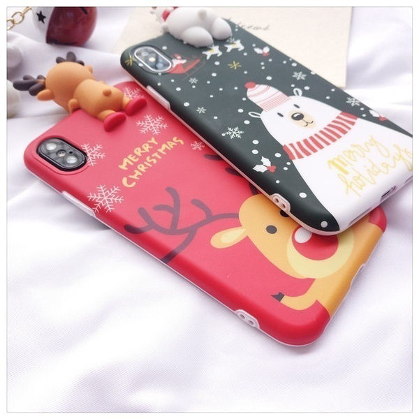 Picture of TPU Phone Cases For iPhone XS Max Green Christmas Reindeer 1 Piece