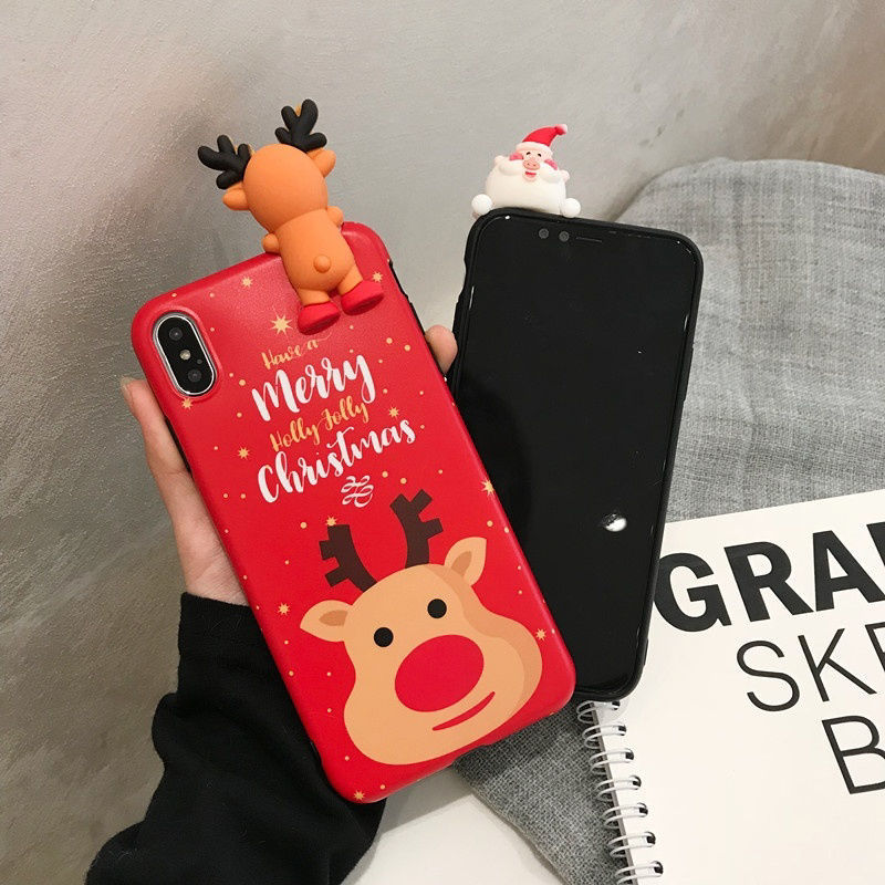 Picture of TPU Phone Cases For iPhone XS Max Green Christmas Reindeer 1 Piece
