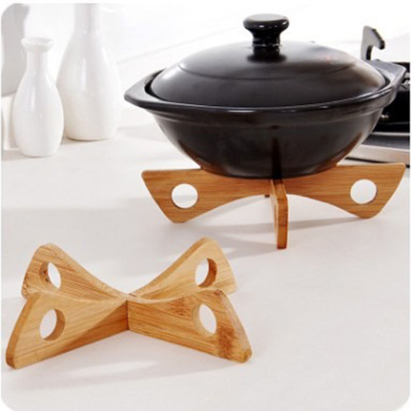 Imagen de 1 Unidad Bambú Naturales Aislamiento térmico comer estera Natural Cruz Desmontable 20cm x 4cm