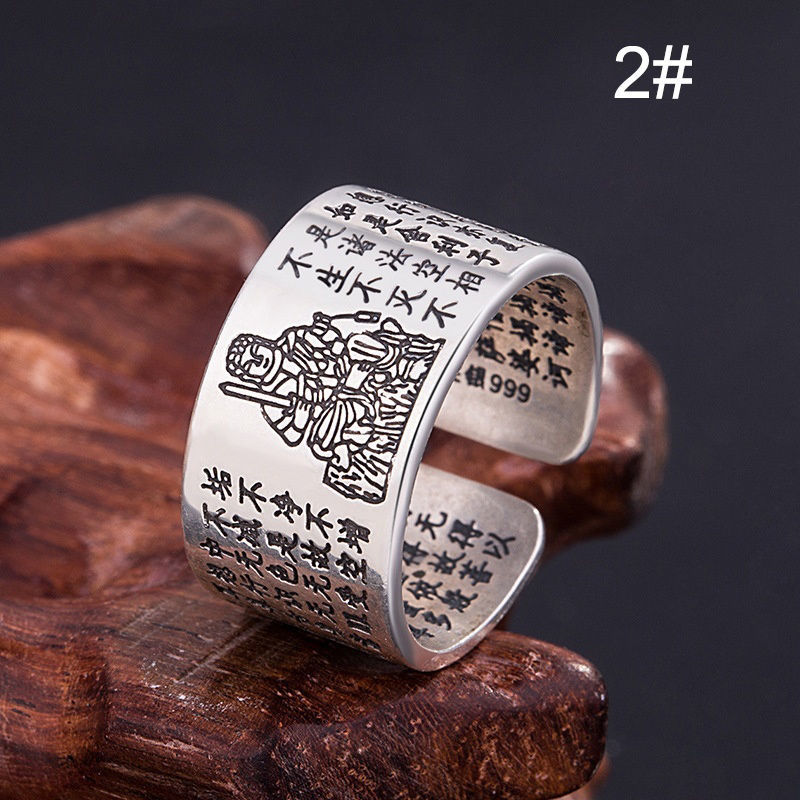 Bild von 1 Stück Religiös Offen Verstellbar Ring Antiksilber Bodhisattva 18mm (US Größe 7.75)