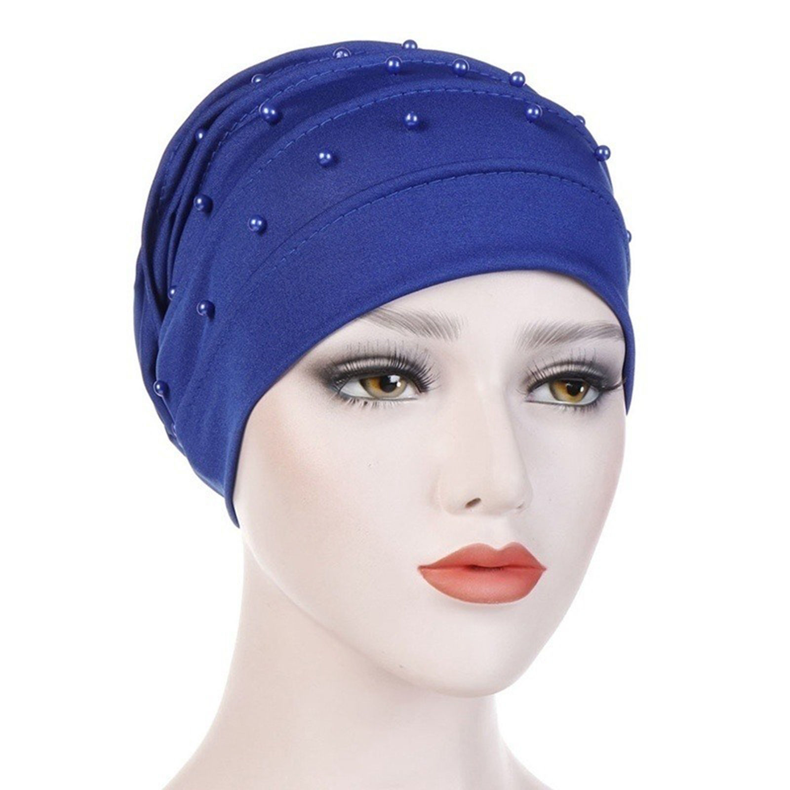 Изображение 1 Piece Polyester Turban Hat Royal Blue 58cm