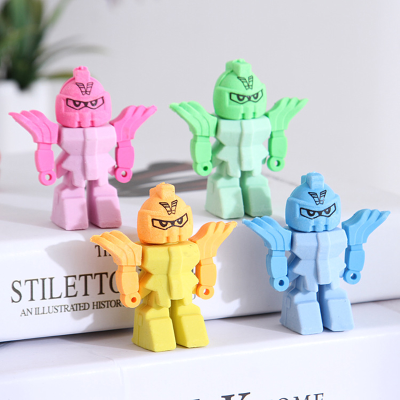 DoreenBeads. Plastic Eraser Robot At Random Mixed Detachable 50mm x