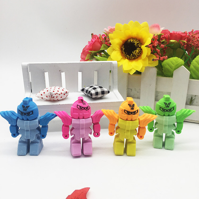 DoreenBeads. Plastic Eraser Robot At Random Mixed Detachable 50mm x
