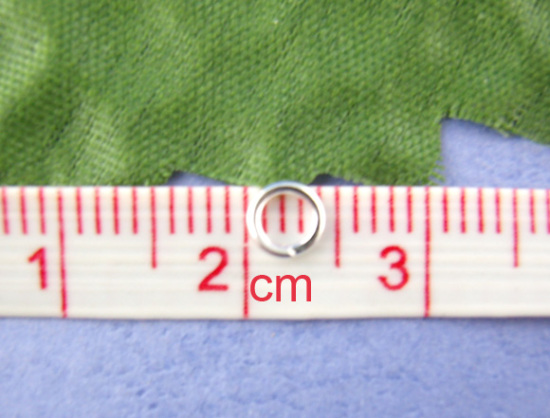 Изображение 15000 ШТ 4мм диаметр, 0.7мм(21 калибров) Железный Сплав(Без Кадмия) открыто Колечки Посеребренный Круглые