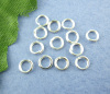 Picture of 0.7mm Iron Based Alloy Open Jump Rings Findings Round Silver Plated 6mm Dia, 350 PCs