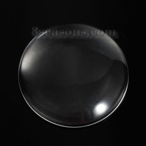 Picture of Transparent Glass Dome Seals Cabochon Round Flatback Clear 50mm(2") Dia, 3 PCs